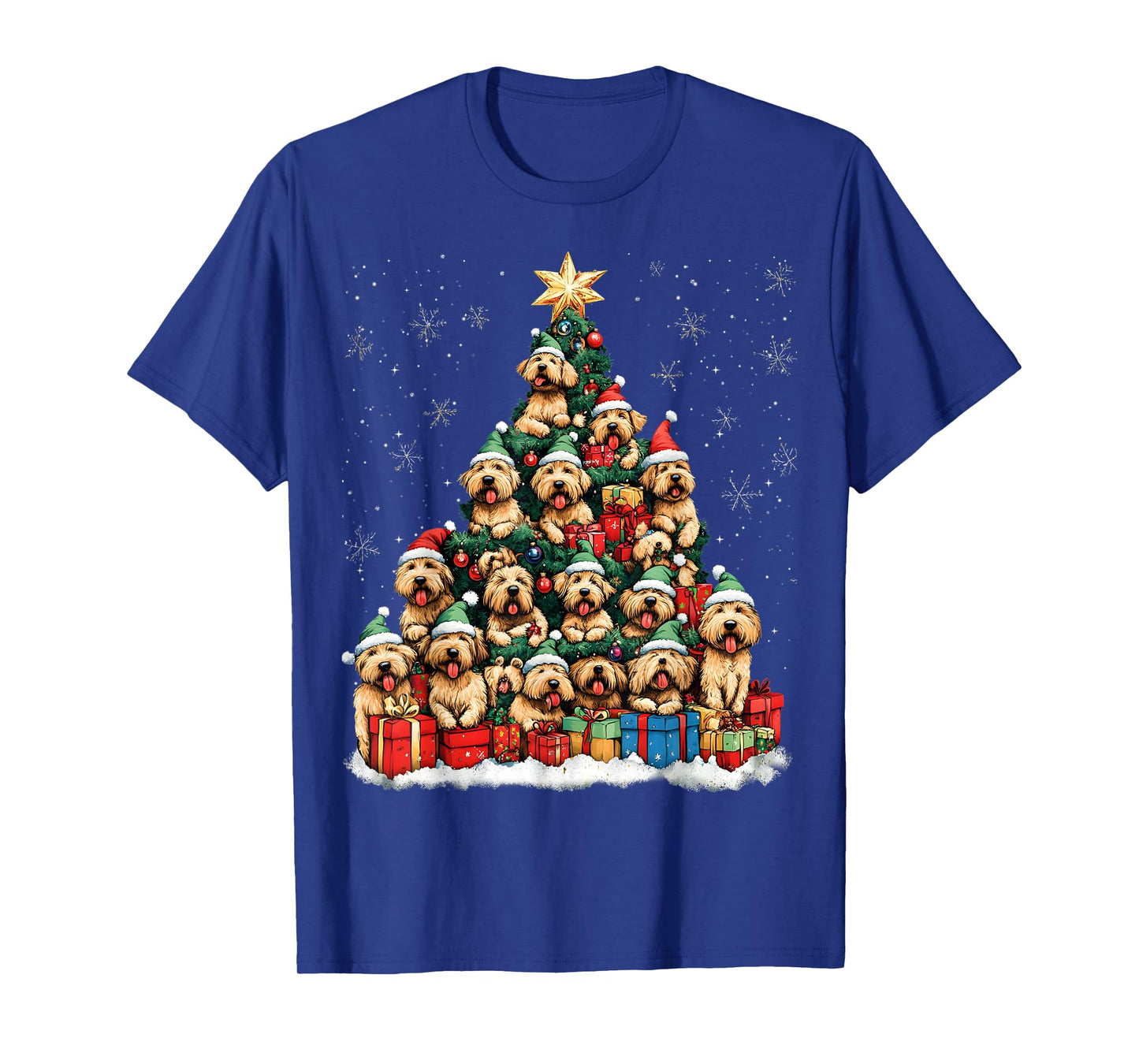 Soft Coated Wheaten Terrier Christmas Tree Dog Santa Dogmas Men Women Kids T-Shirt