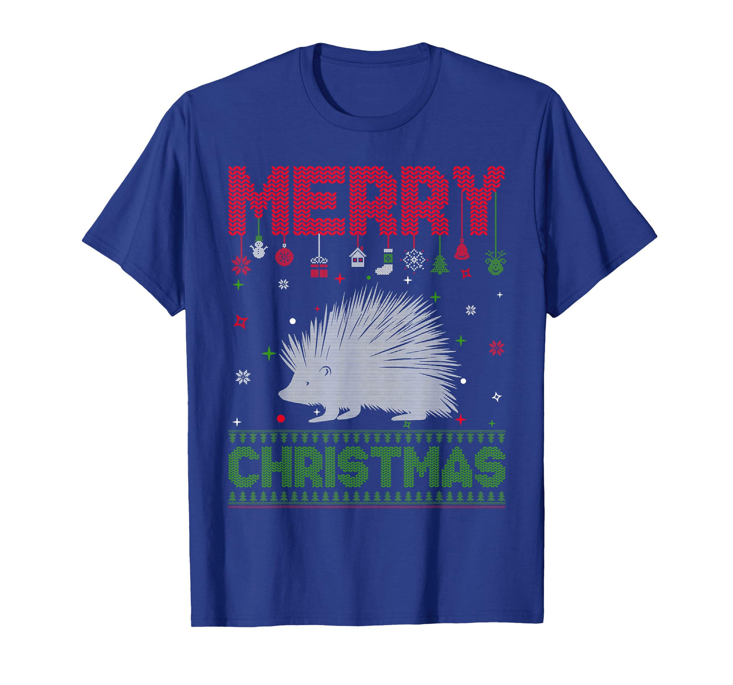Ugly Holiday Sweater Christmas Funny Porcupine Graphic T-Shirt