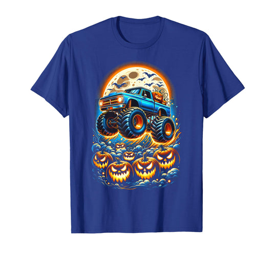Halloween Monster Truck Jack O Lantern Boy Trick Treat T-Shirt