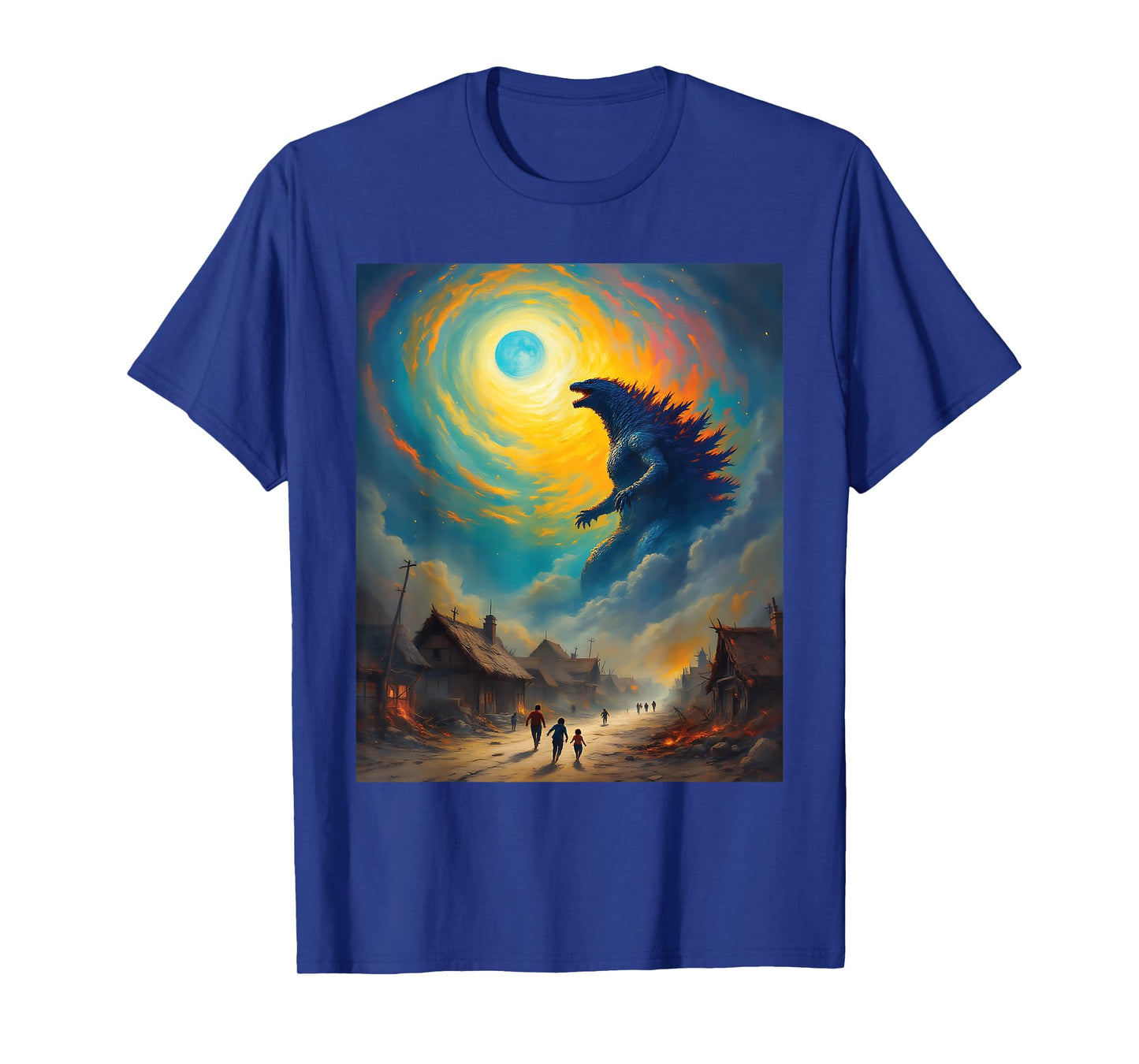 Sci-Fi Kaiju Monster Van Gogh Starry Night Graphic T-Shirt
