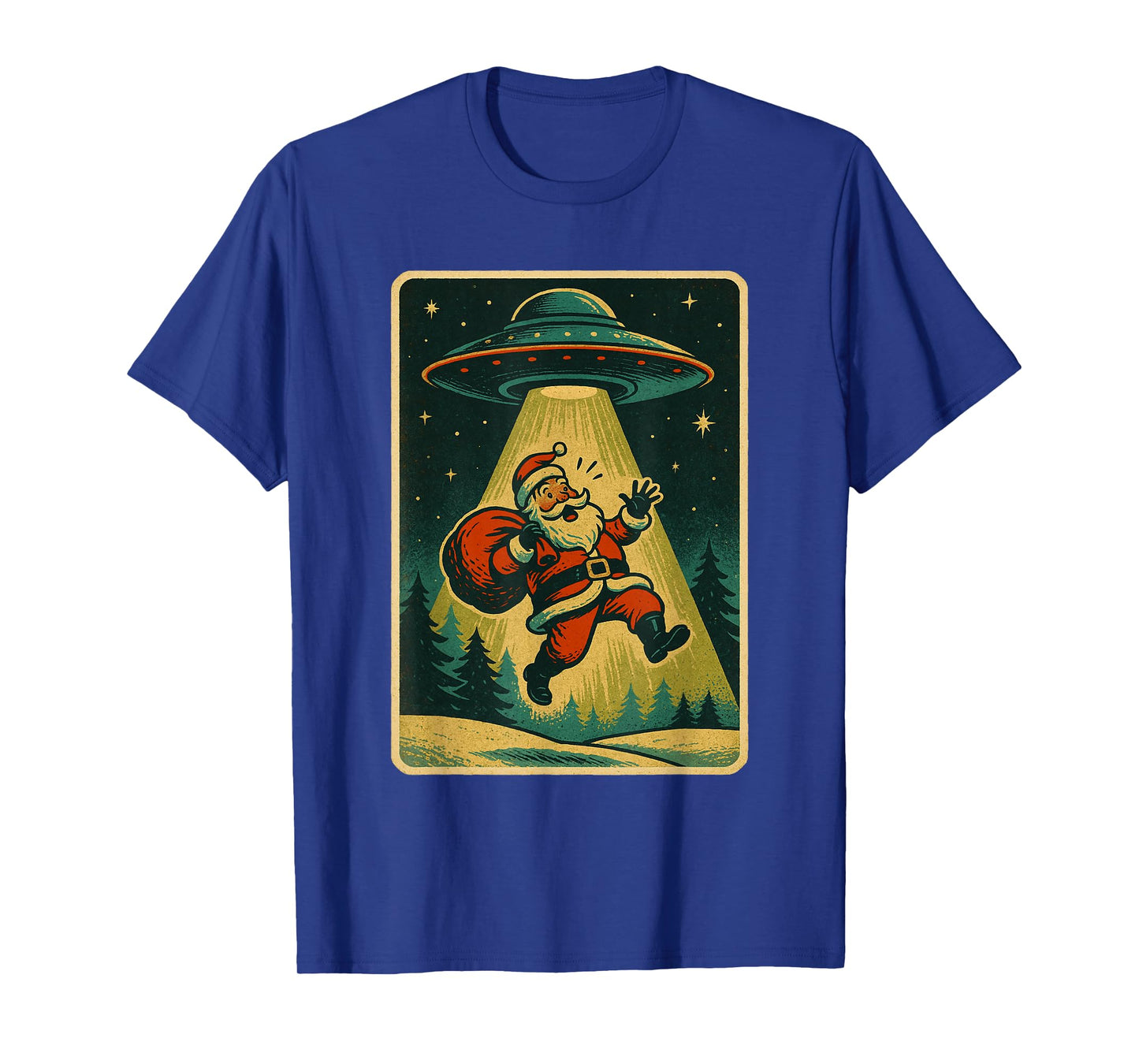 Alien Abduction Santa Christmas Men Women Kids Xmas T-Shirt