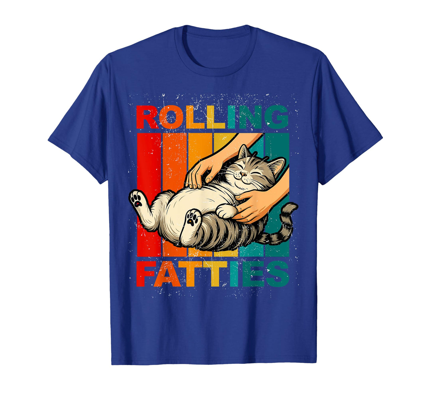 Funny Rolling Fatties Cat Vintage Cartoon Mens Womens Kids T-Shirt
