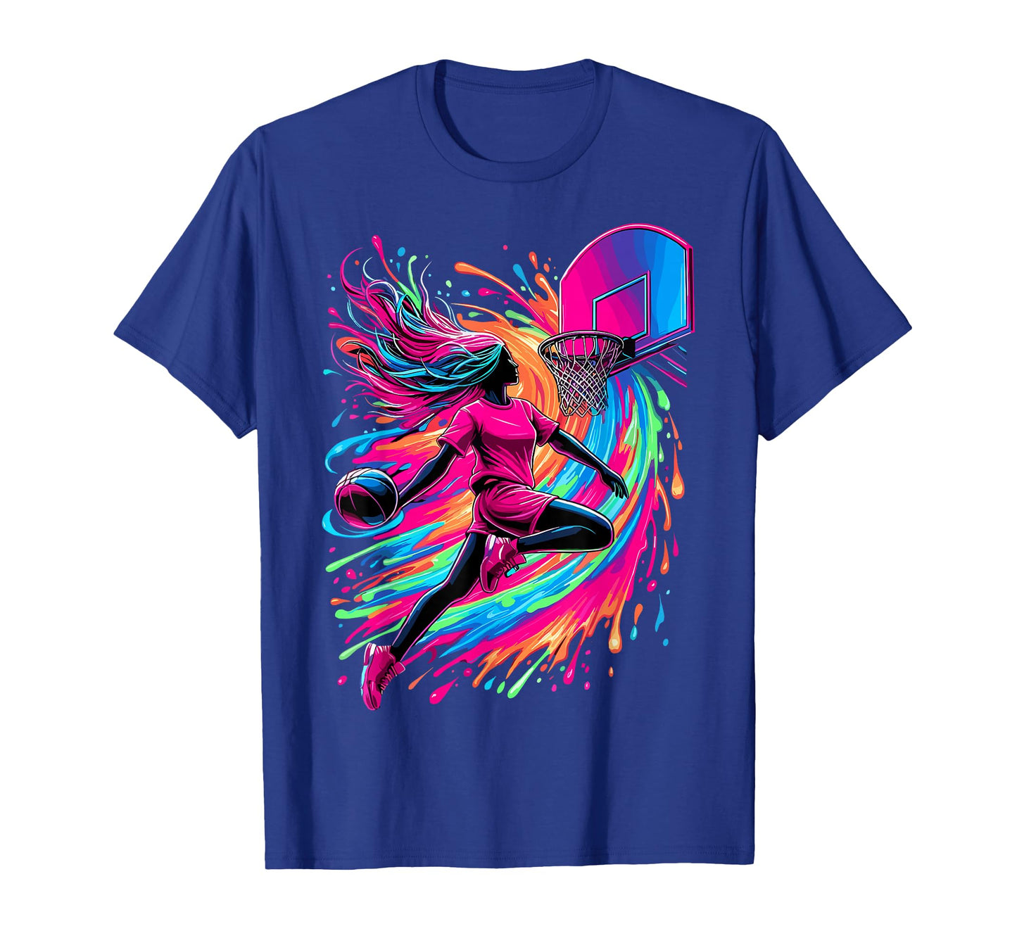 Basketball Girl Colorful T-Shirt