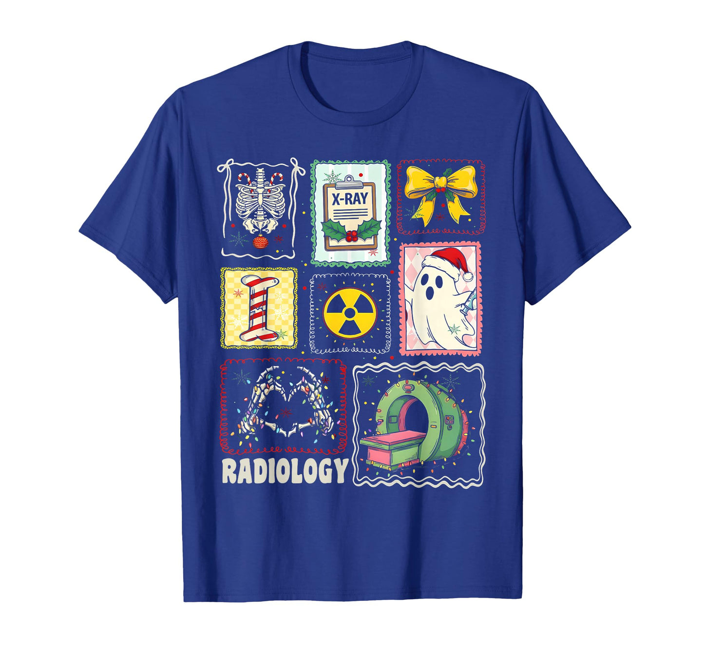 Stamp Ghost Xray Tech Radiology Squad Rad Tech Christmas T-Shirt