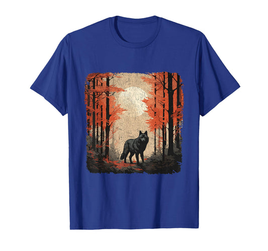 Nature Forest Women Landscape Men Children Full Moon Wolf T-Shirt