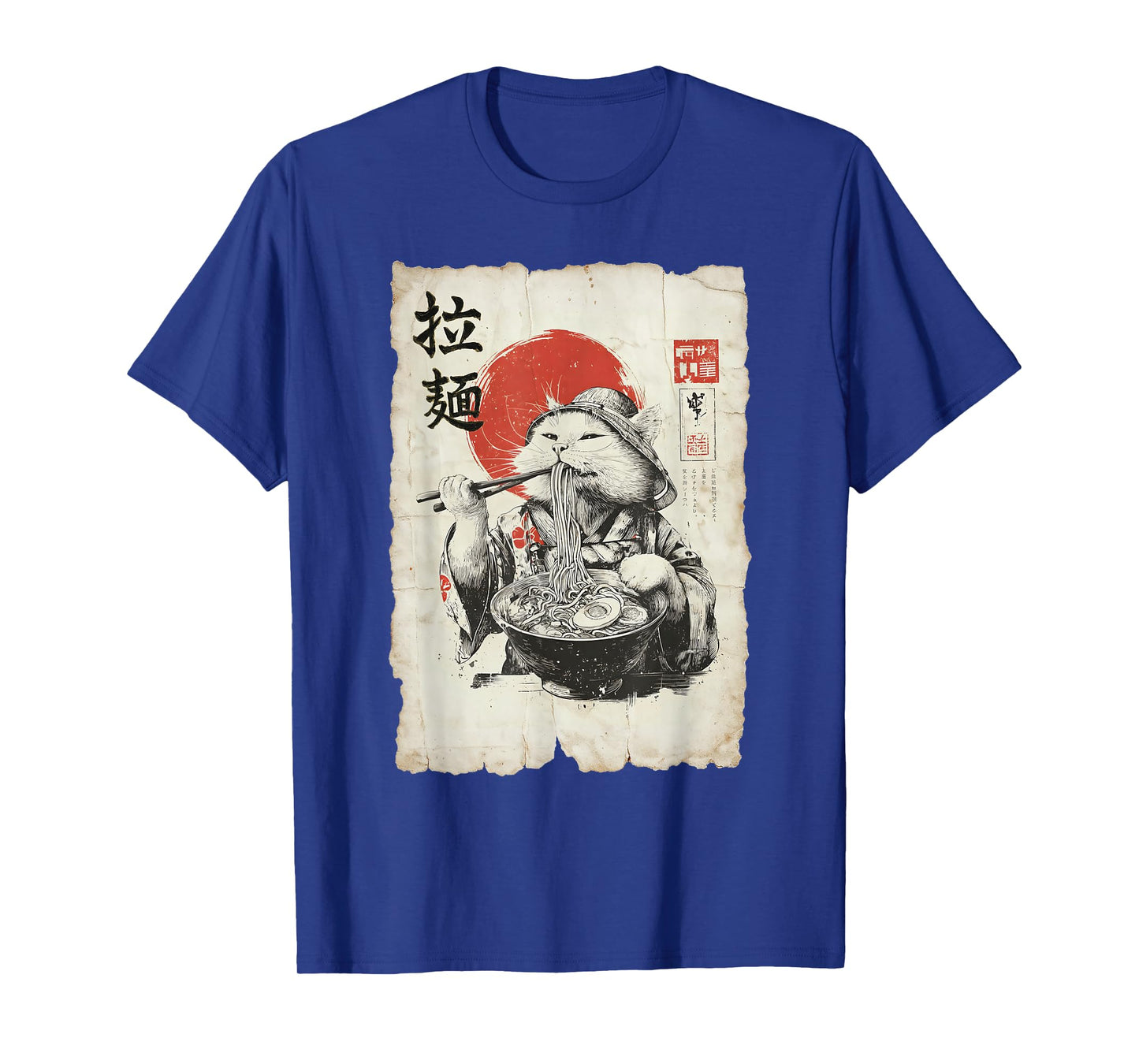 Ramen Cat Ukiyo-E Retro Japanese Noodle Lover T-Shirt