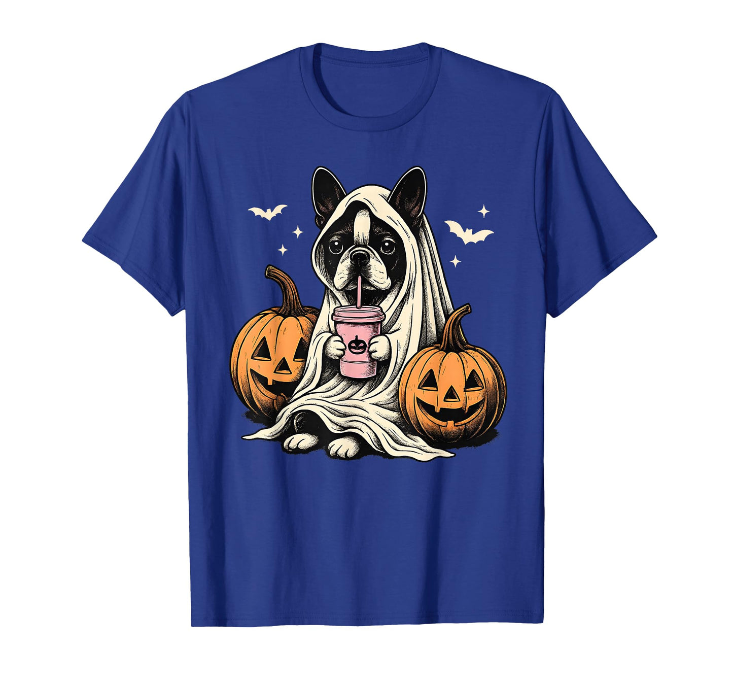 Boston Terrier Ghost Boo Halloween Costume Spooky Season T-Shirt