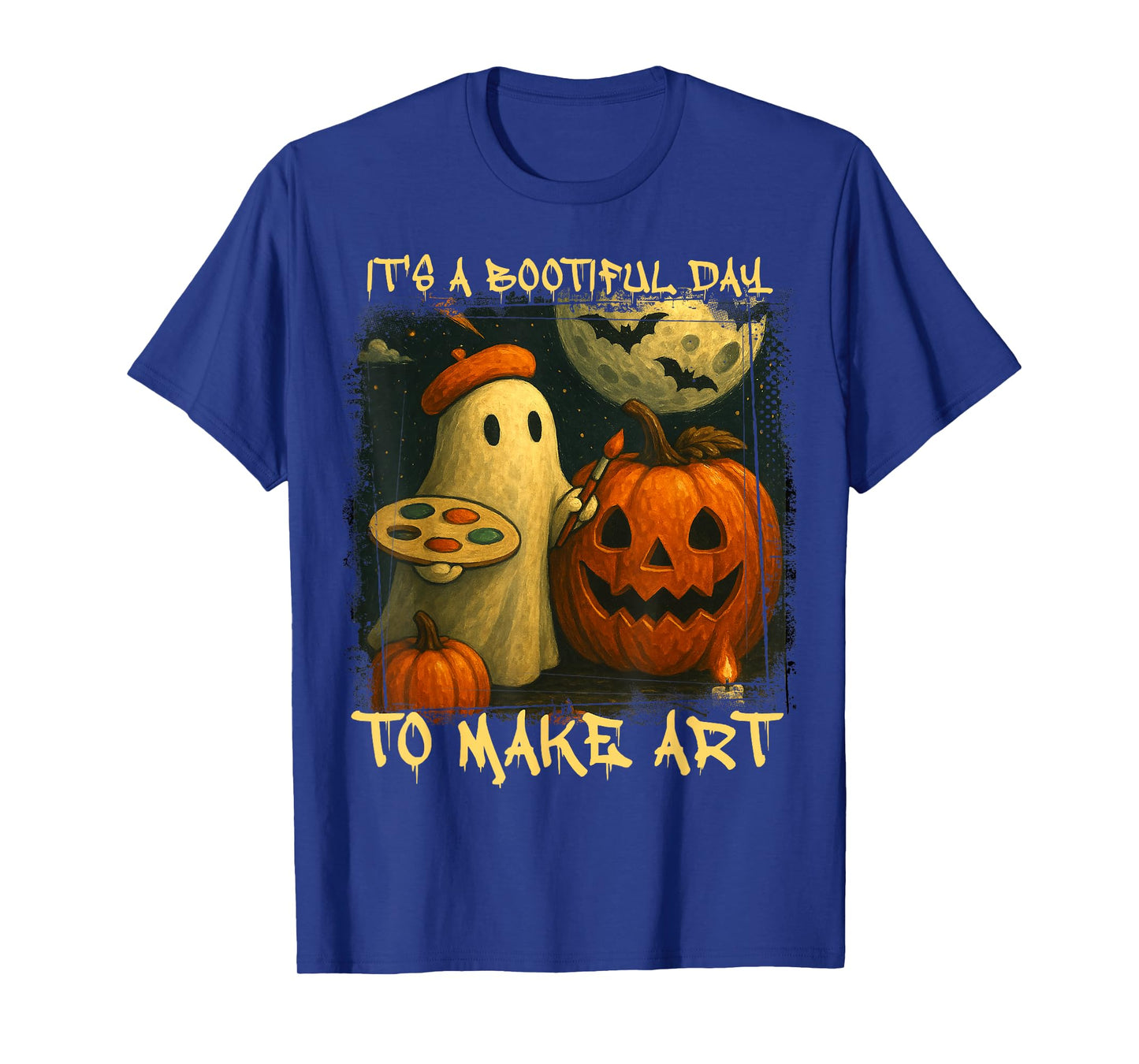 Groovy It's A Bootiful Day to Make Art Halloween Art Teacher T-Shirt