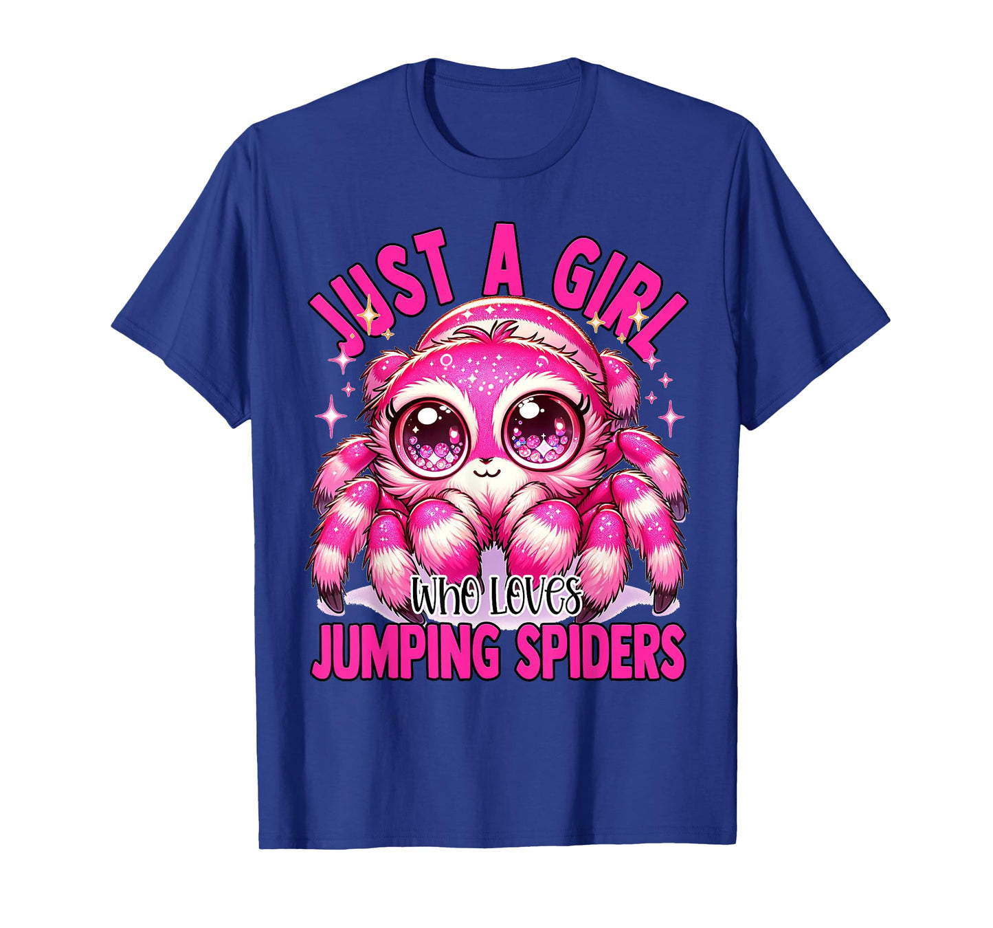 Just a Girl Who Loves Jumping Spiders Kids Pink Salticidae T-Shirt