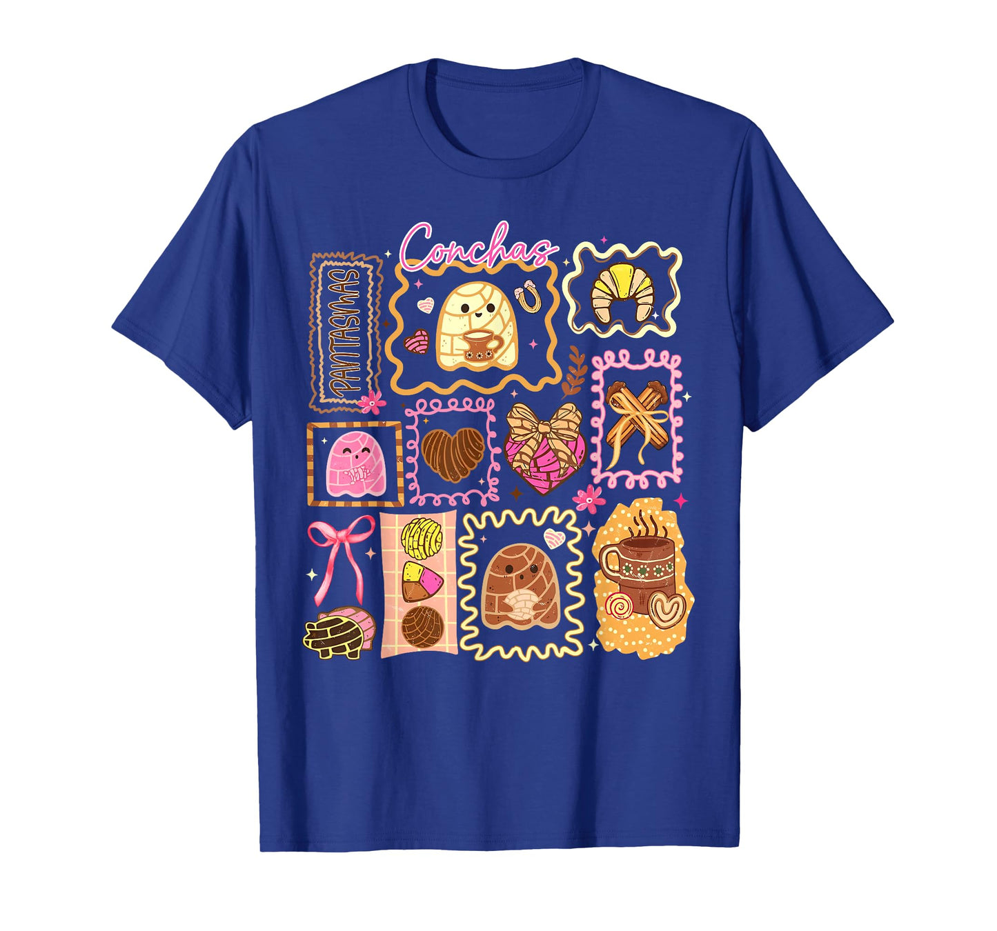 Spooky Conchas Ghost Halloween Mexican Pan Dulce Girly Bow T-Shirt