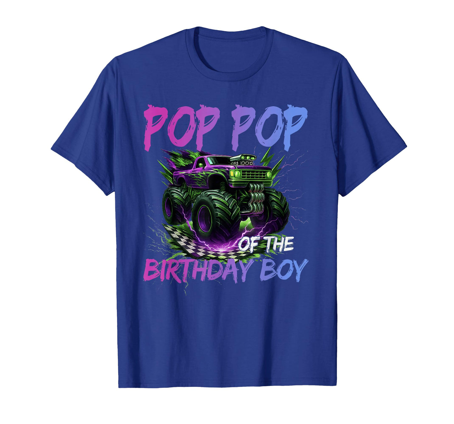 Pop Pop of The Birthday Boy Monster Truck Birthday T-Shirt