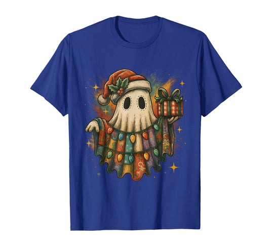 Vintage Christmas Ghost with Lights and Gift T-Shirt
