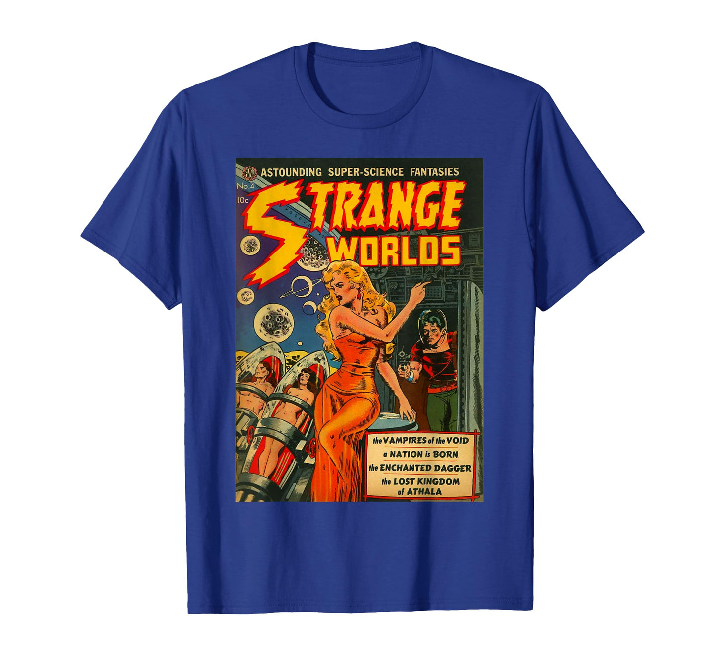 Sci Fi Pin Up Girl Science Fiction Vintage Horror Comic Book T-Shirt