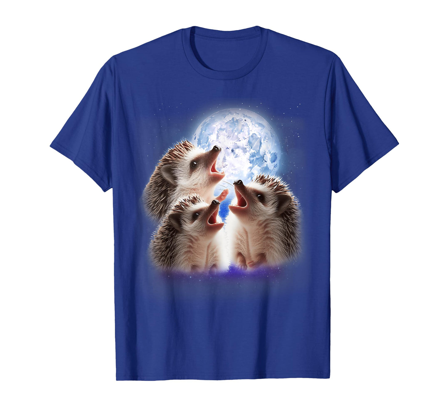 3 Hedgehogs Howling At The Moon Funny Hedgehog Animal Lover T-Shirt