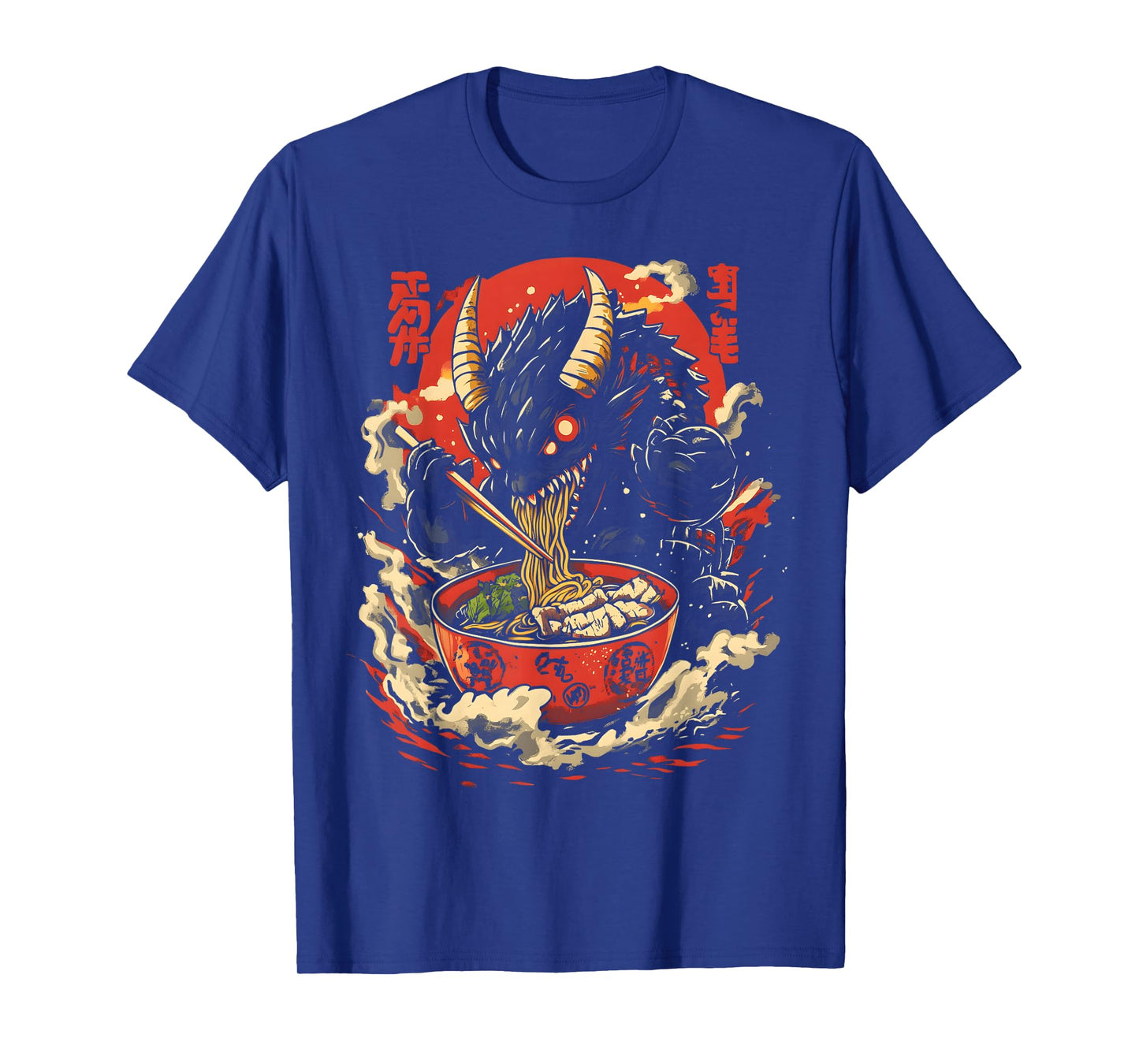 Kaiju Eating Ramen Funny Japanese Monster Lover Birthday T-Shirt