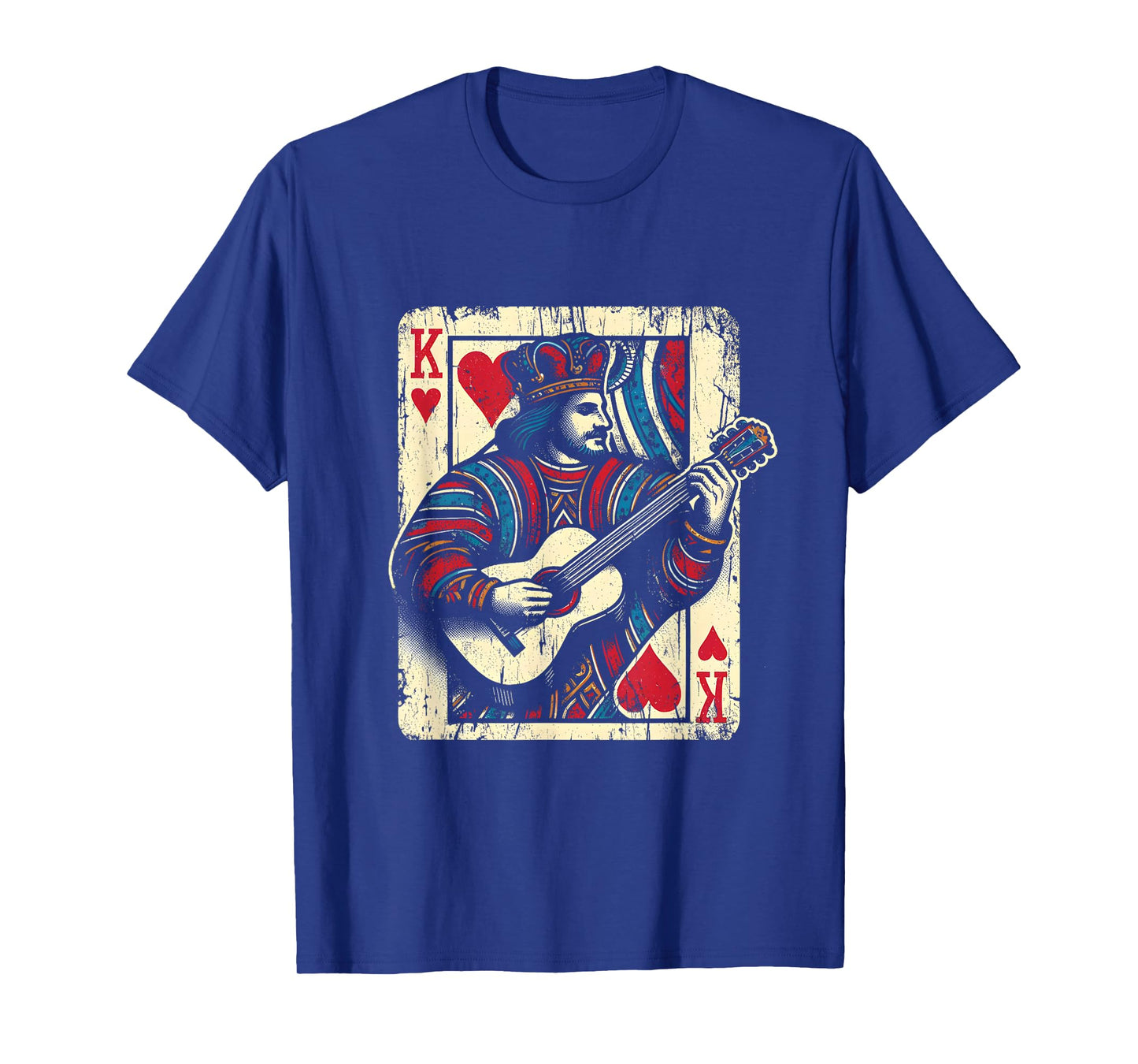 King Of Hearts Guitarist - Vintage Guitar Card Game Lover T-Shirt