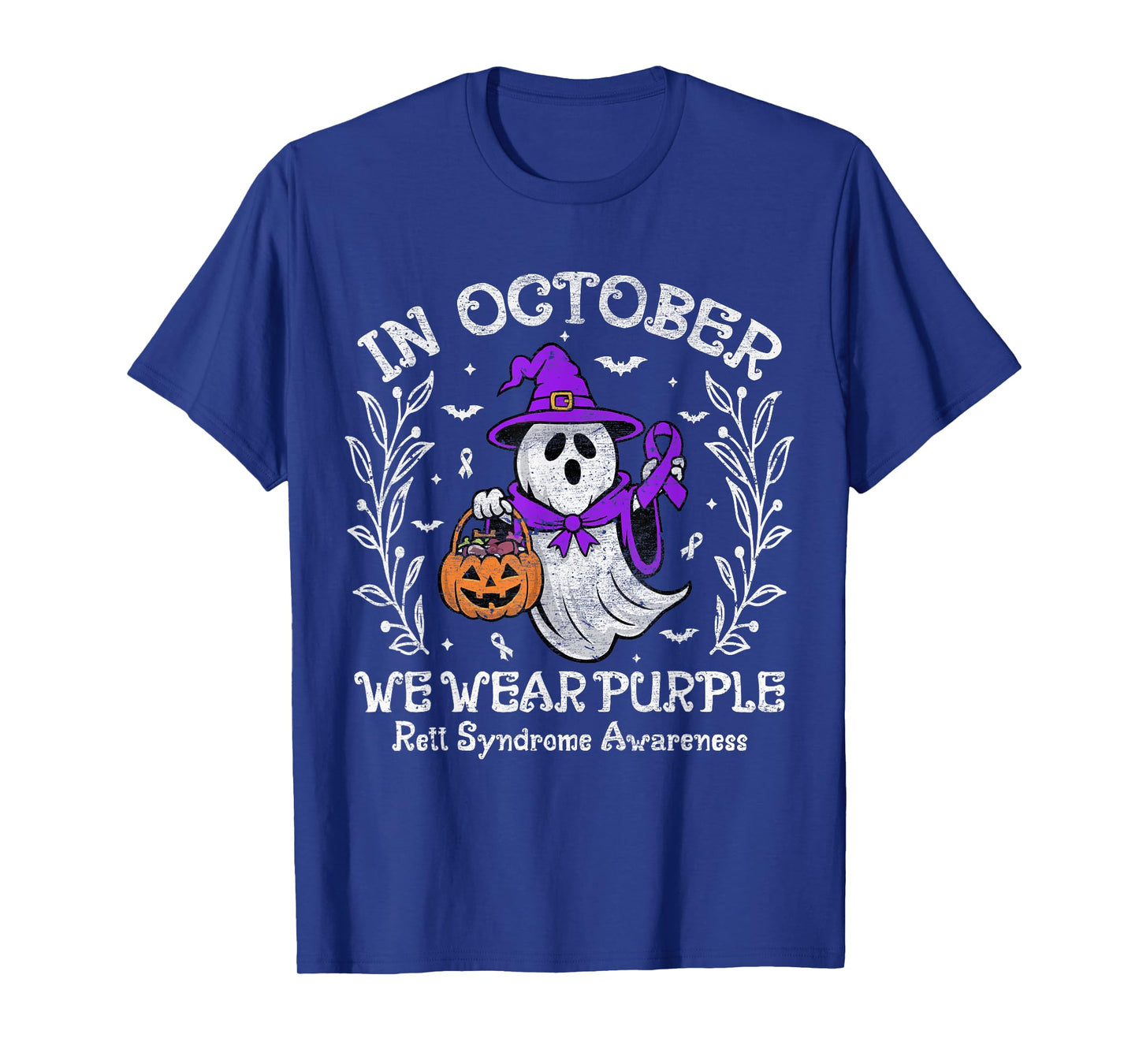 In October We Wear Purple Rett Syndrome Awareness halloween T-Shirt