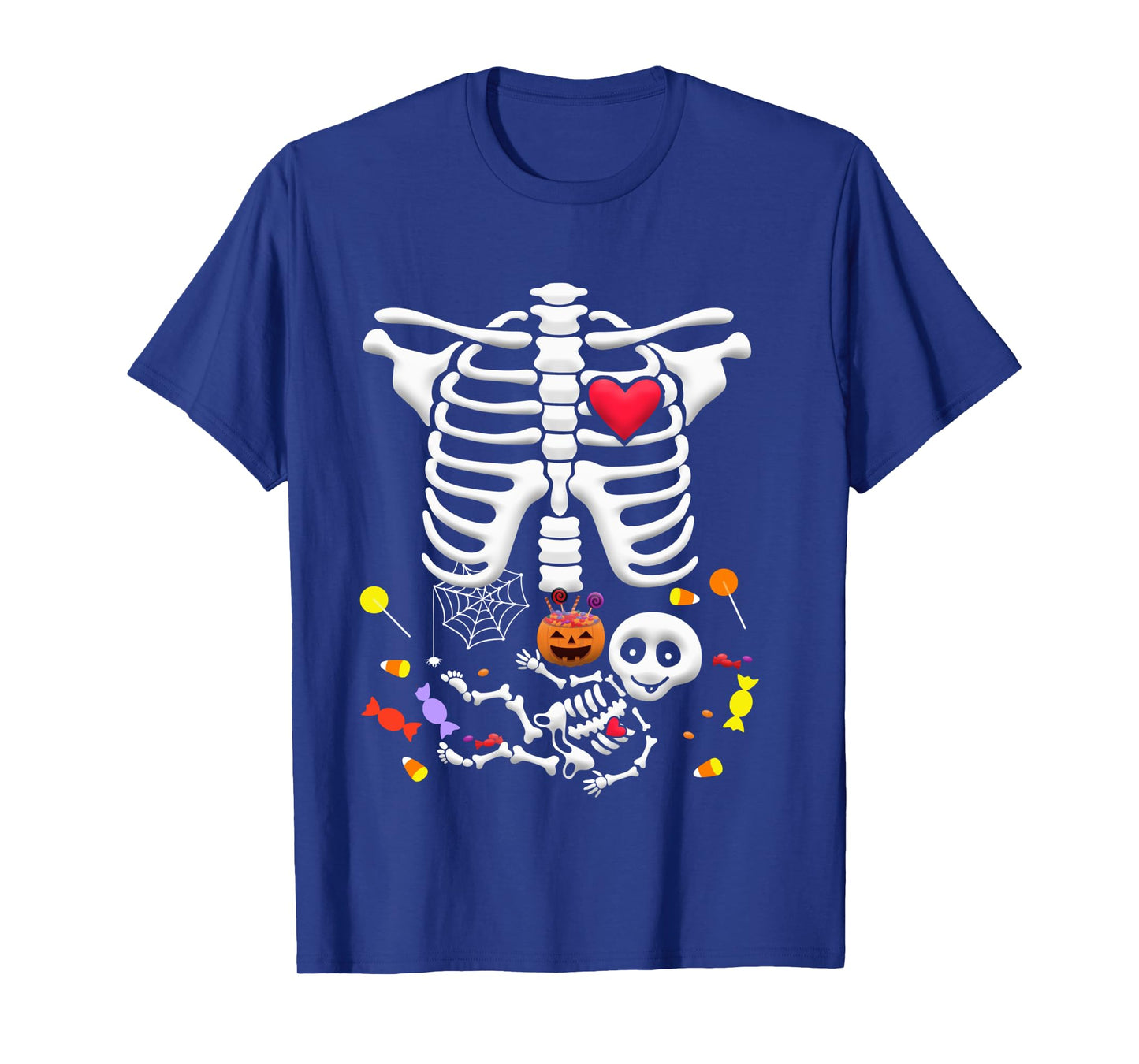 Candy Pumpkin Baby Skeleton Pregnancy Halloween Shirt
