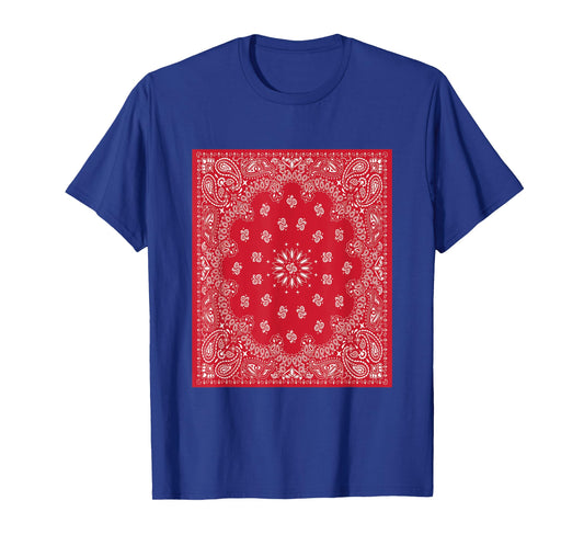 Red Bandana Print White Red Bandana Clothing Outfit OG Blood T-Shirt