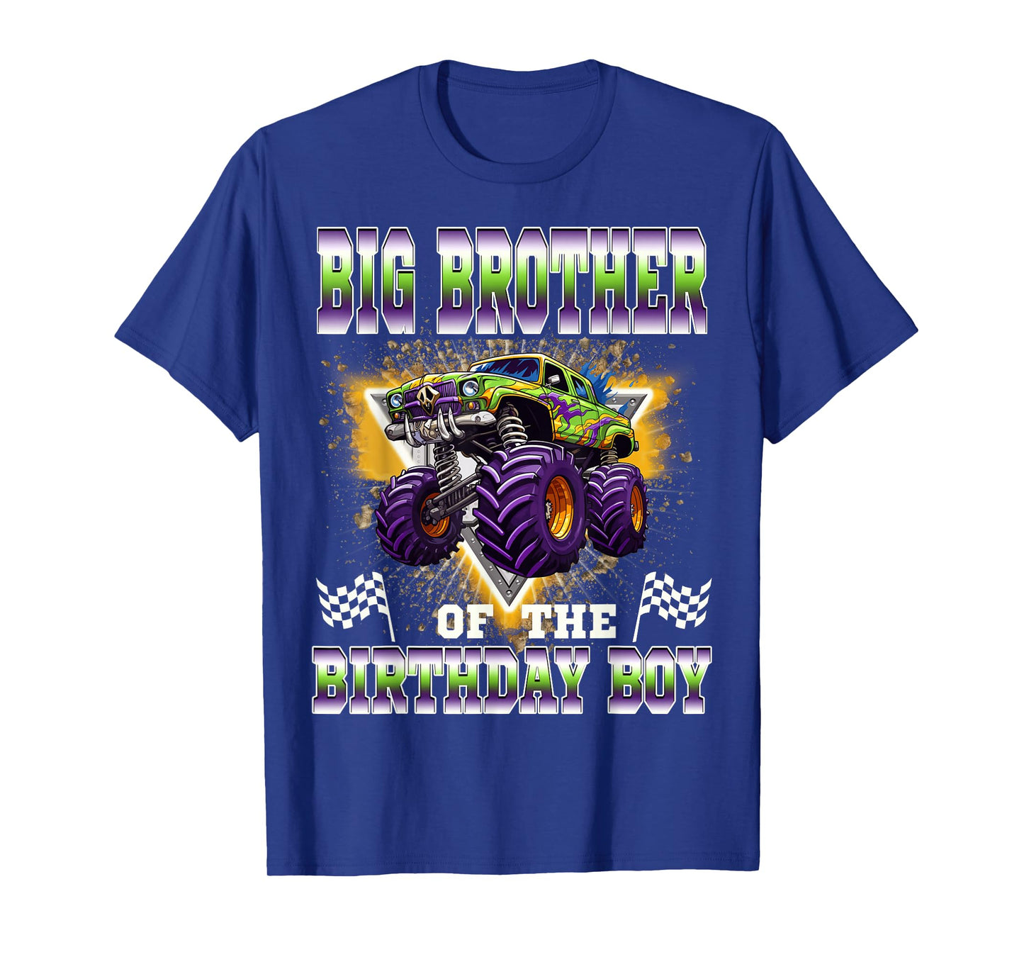 Big Brother of The Birthday Boy Monster Truck Birthday T-Shirt