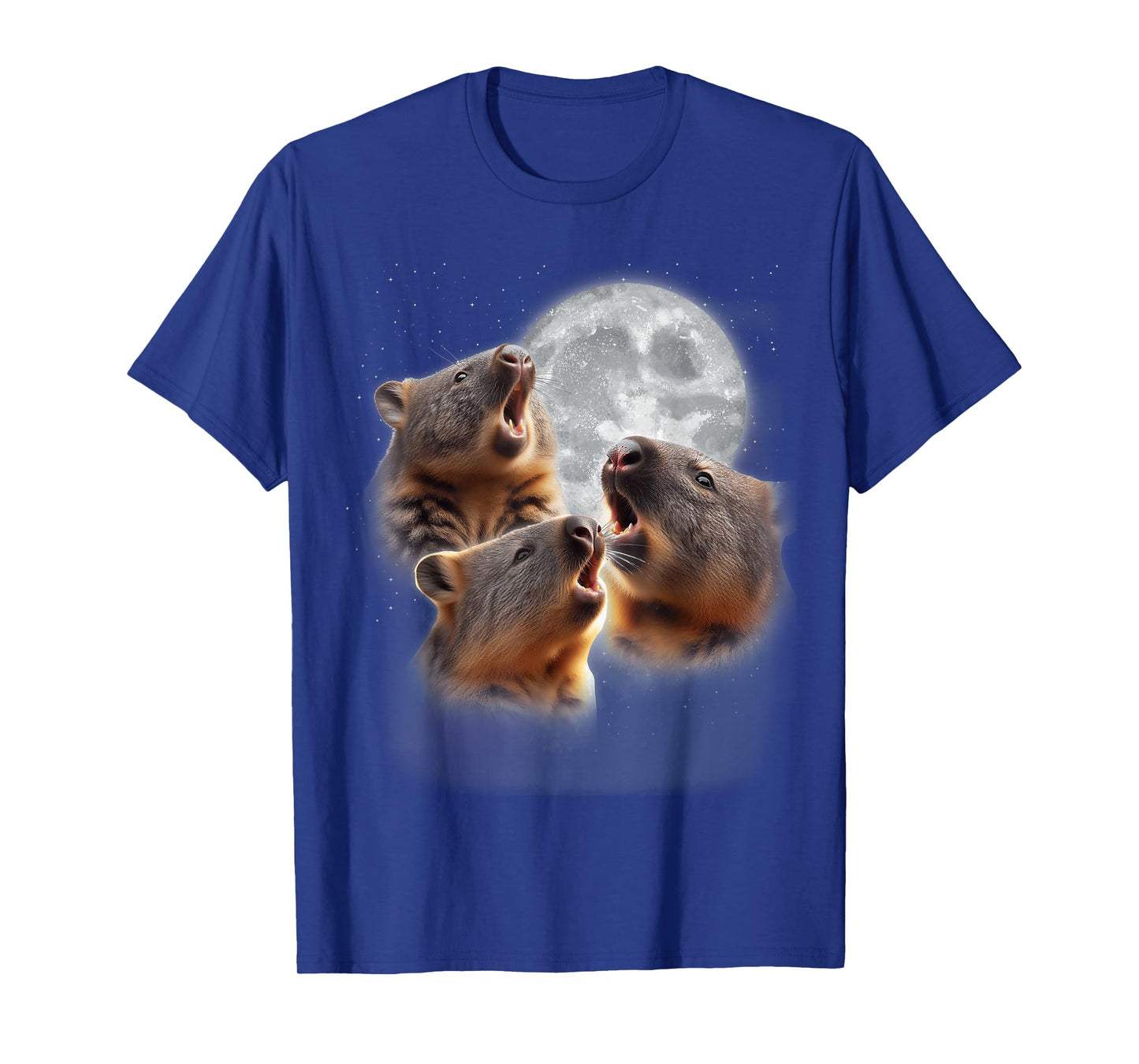 3 Wombats Howling At The Moon Funny Australian Wombat Lover T-Shirt
