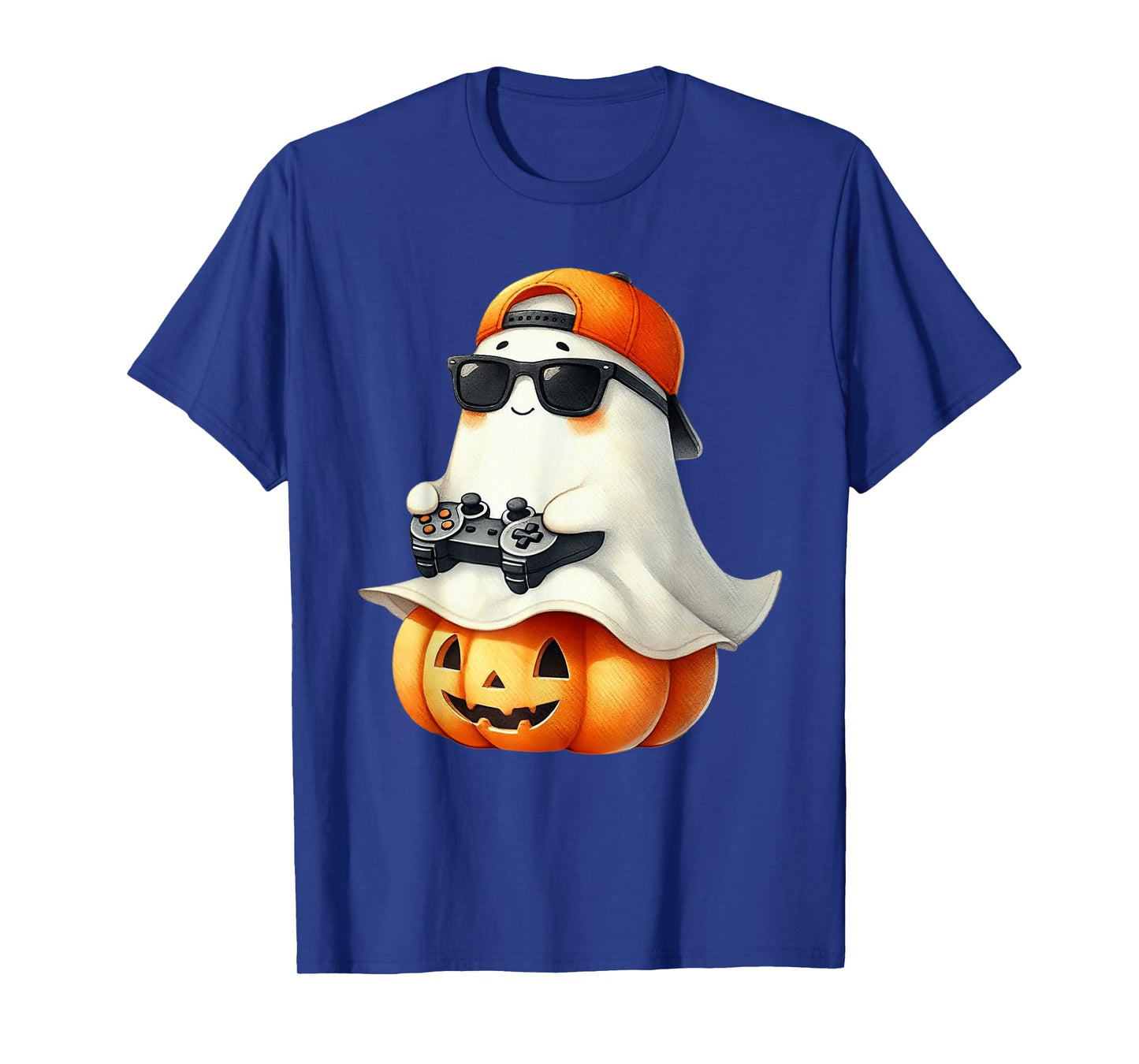 Halloween Ghost Gamer Video Gaming Pumpkins Boys Men Kids T-Shirt