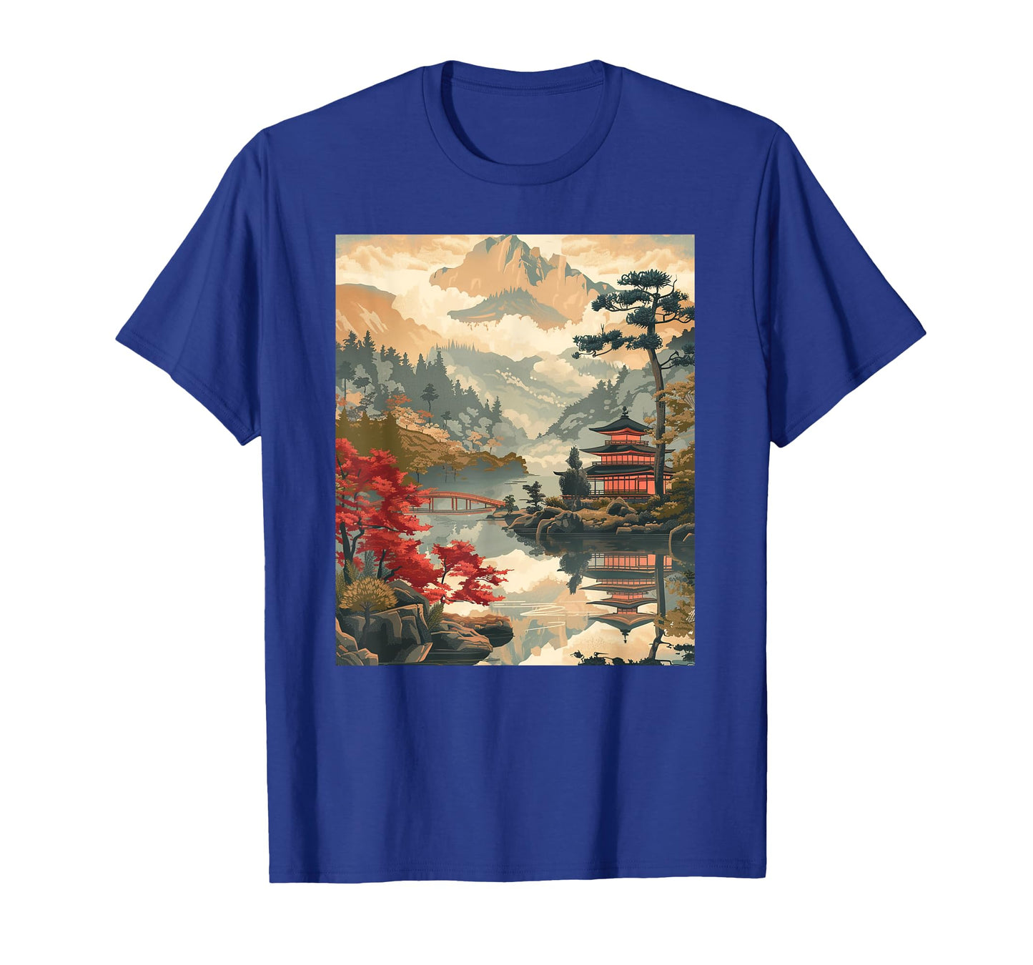 Vintage Woodblock Tee Japanese Graphical Art T-Shirt
