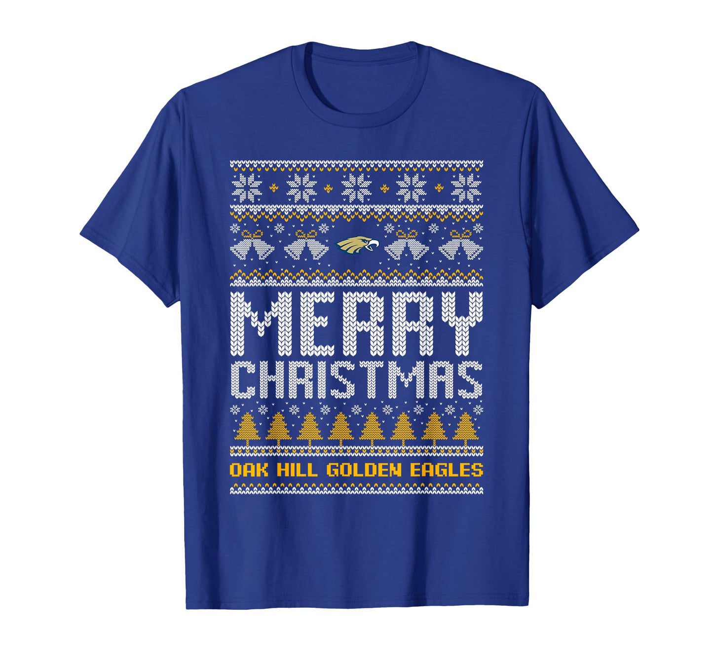 Oak Hill Golden Eagles Logo Merry Christmas Ugly Sweater HS T-Shirt
