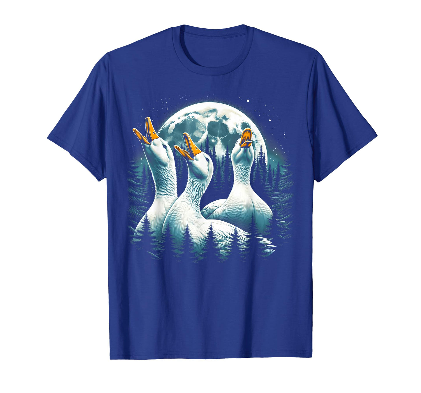 3 Ducks Howling At The Moon Wolf Animal T-Shirt