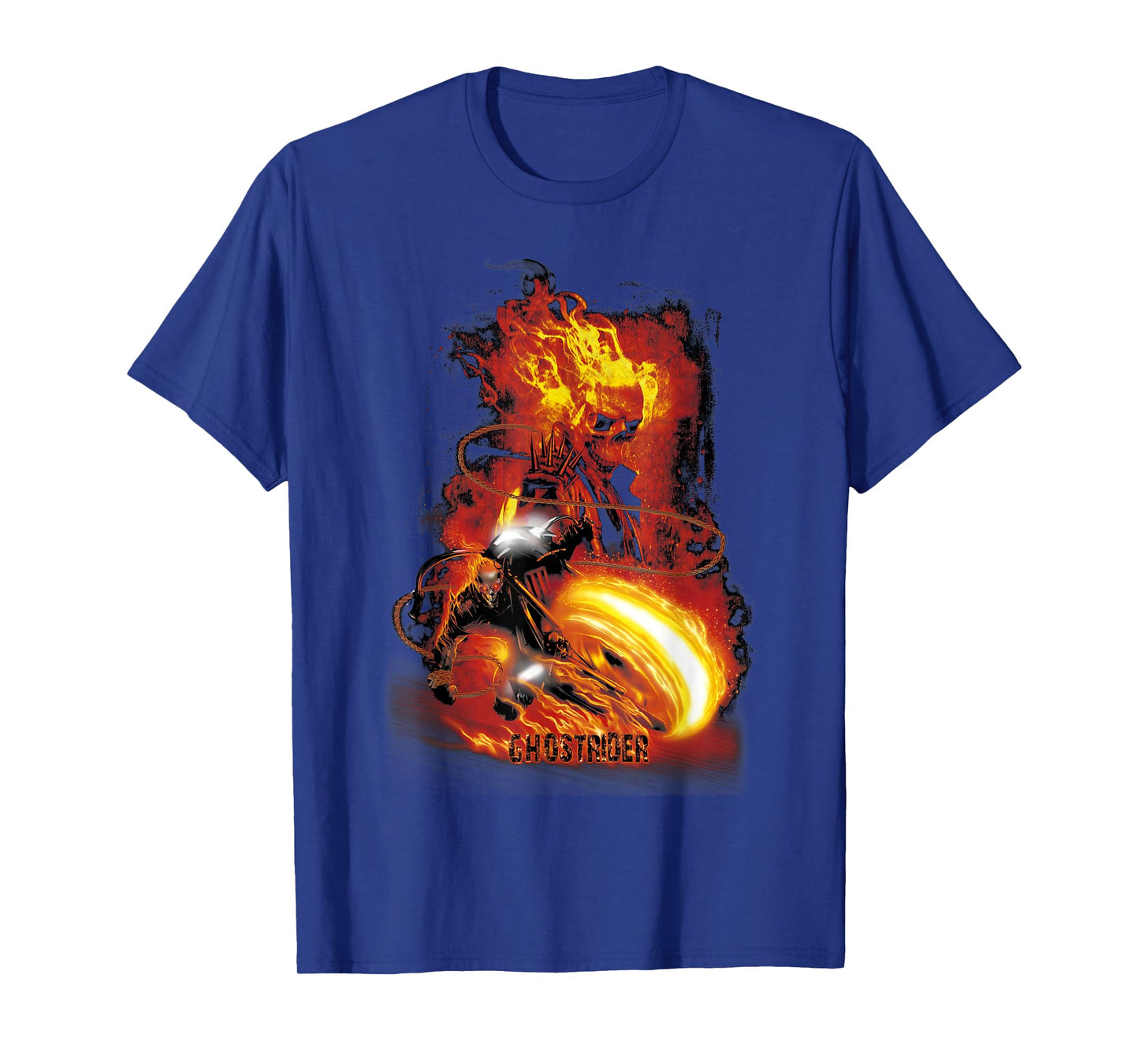 Marvel Ghost Rider Fire & Fury Motorcycle Flames T-Shirt