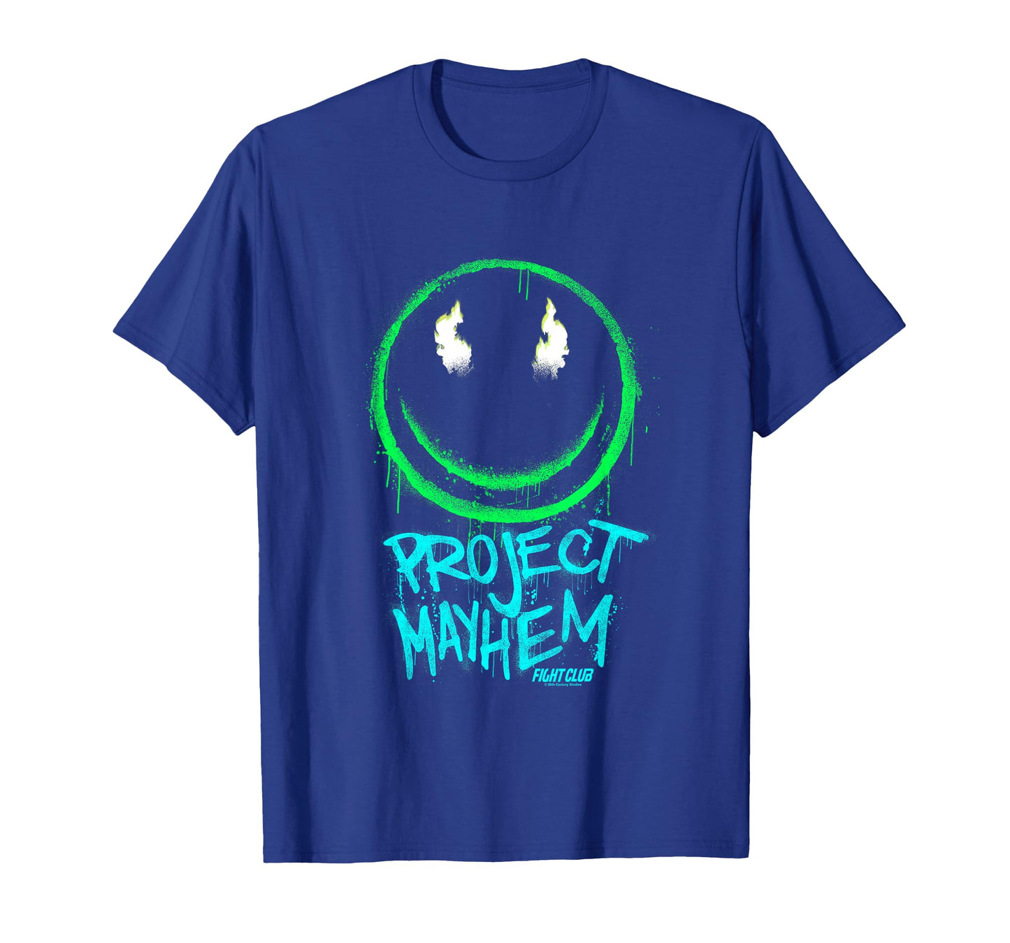 Fight Club Project Mayhem Smiley Face Spray Paint Neon Logo T-Shirt