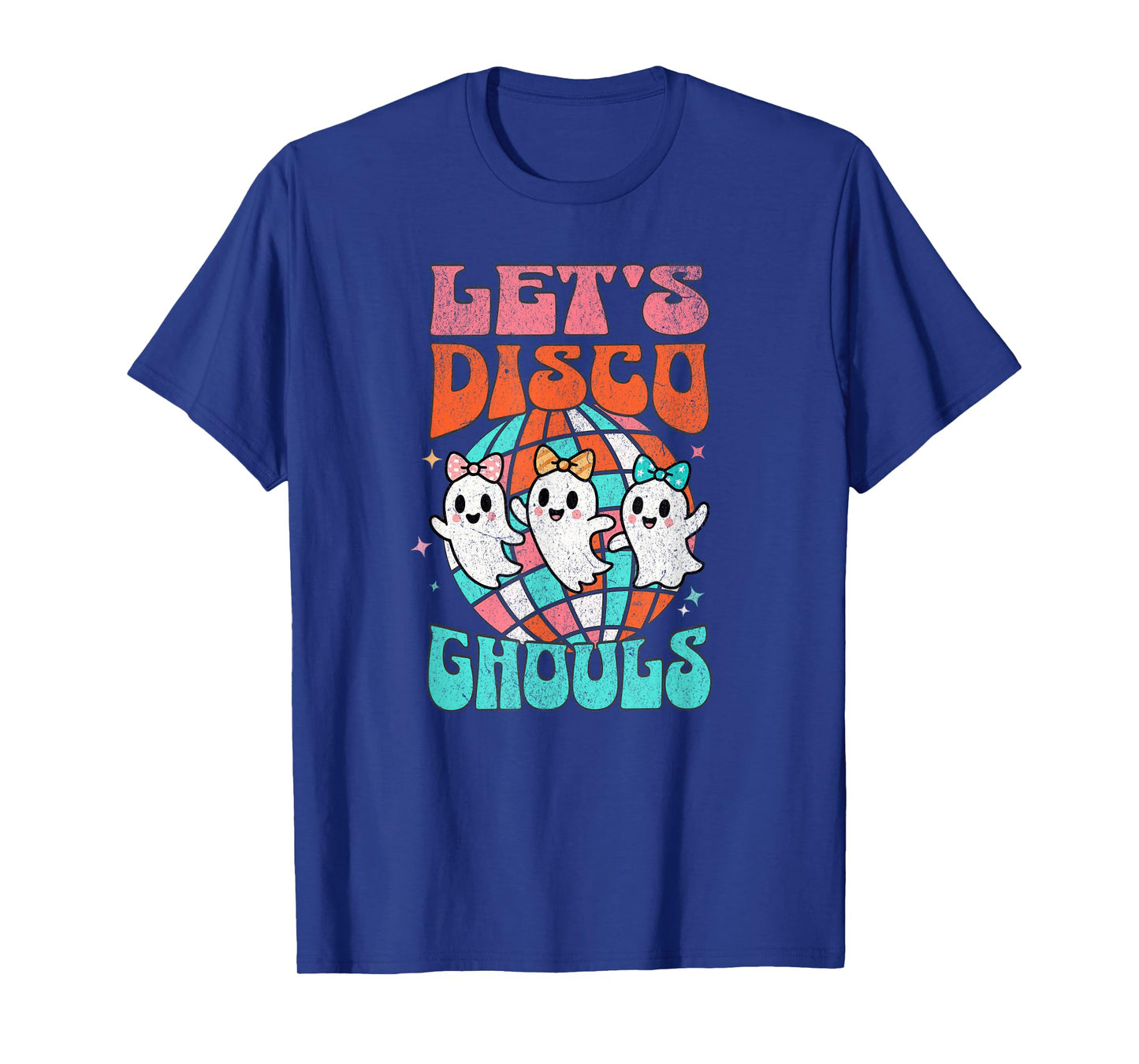 Let's Disco Ghouls Cute Coquette Ghosts 70s Disco Ball T-Shirt