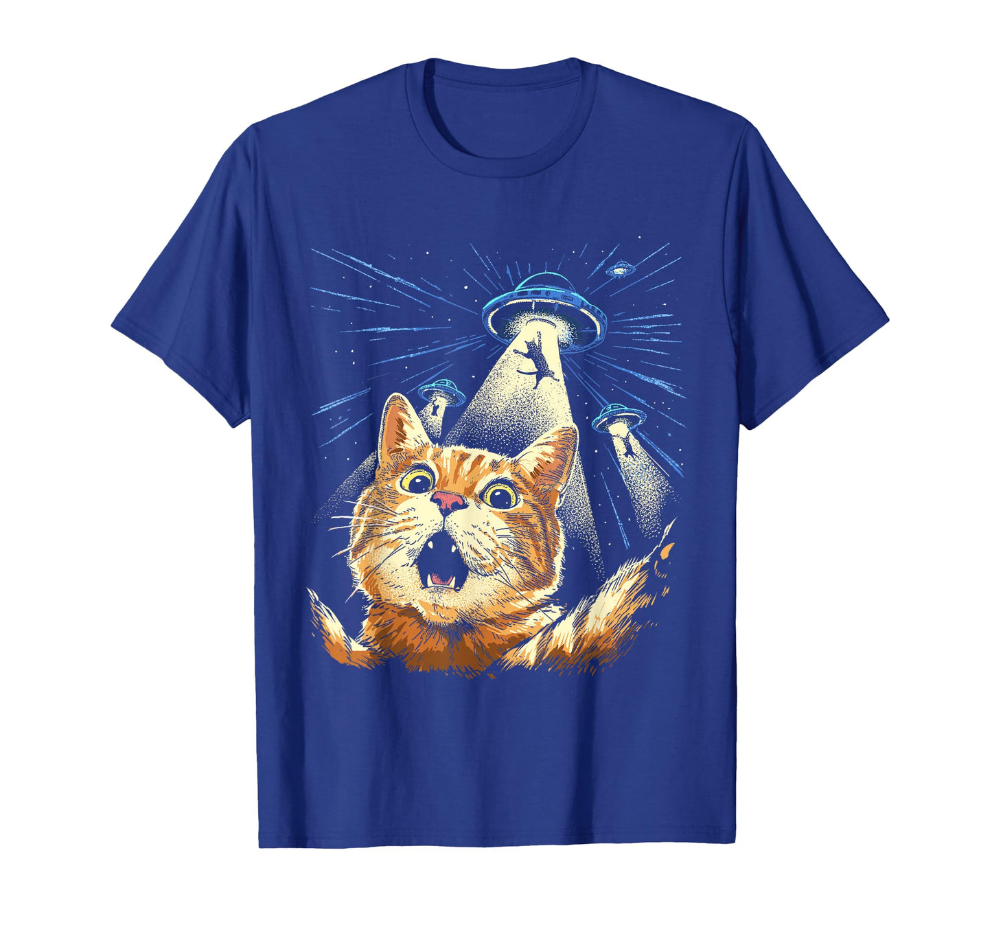 Alien Cat Shirt Funny Invasion Cat Selfie UFO Abduction T-Shirt