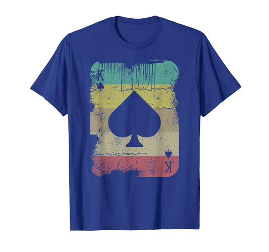 Retro Poker Texas Hold'Em King Of Spades - Vintage Poker T-Shirt
