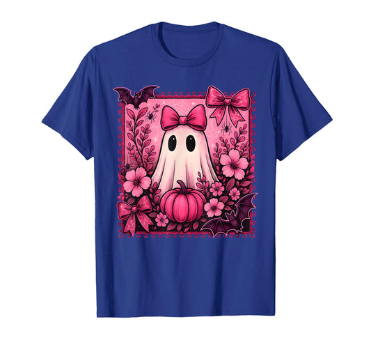 Halloween Coquette Bow Cute Ghost Floral Girl Women Kid T-Shirt