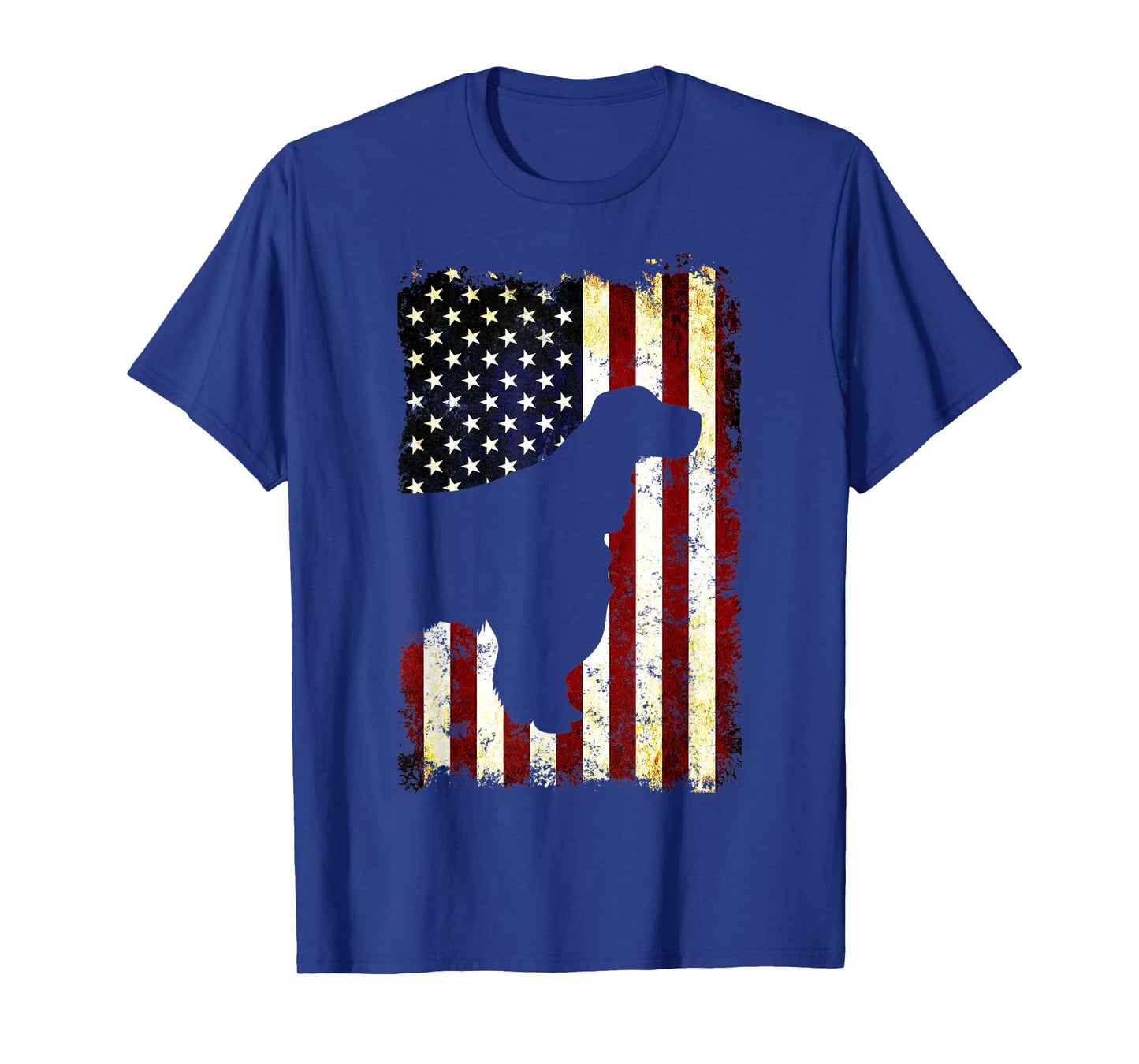 English Springer Spaniel Silhouette American Flag Women Men T-Shirt