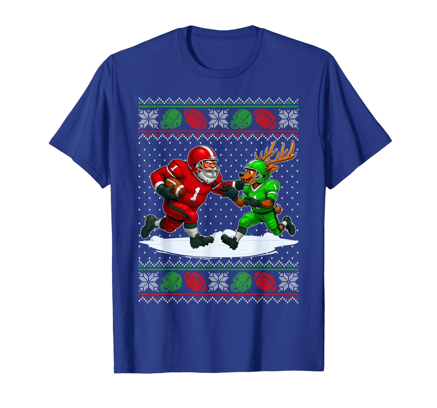Reindeers Playing Football Ugly Christmas Sweater Xmas Boys T-Shirt