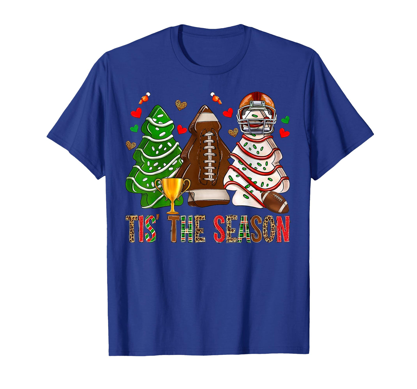 Tis The Season American Football Christmas Tree Cakes Debbie T-Shirt