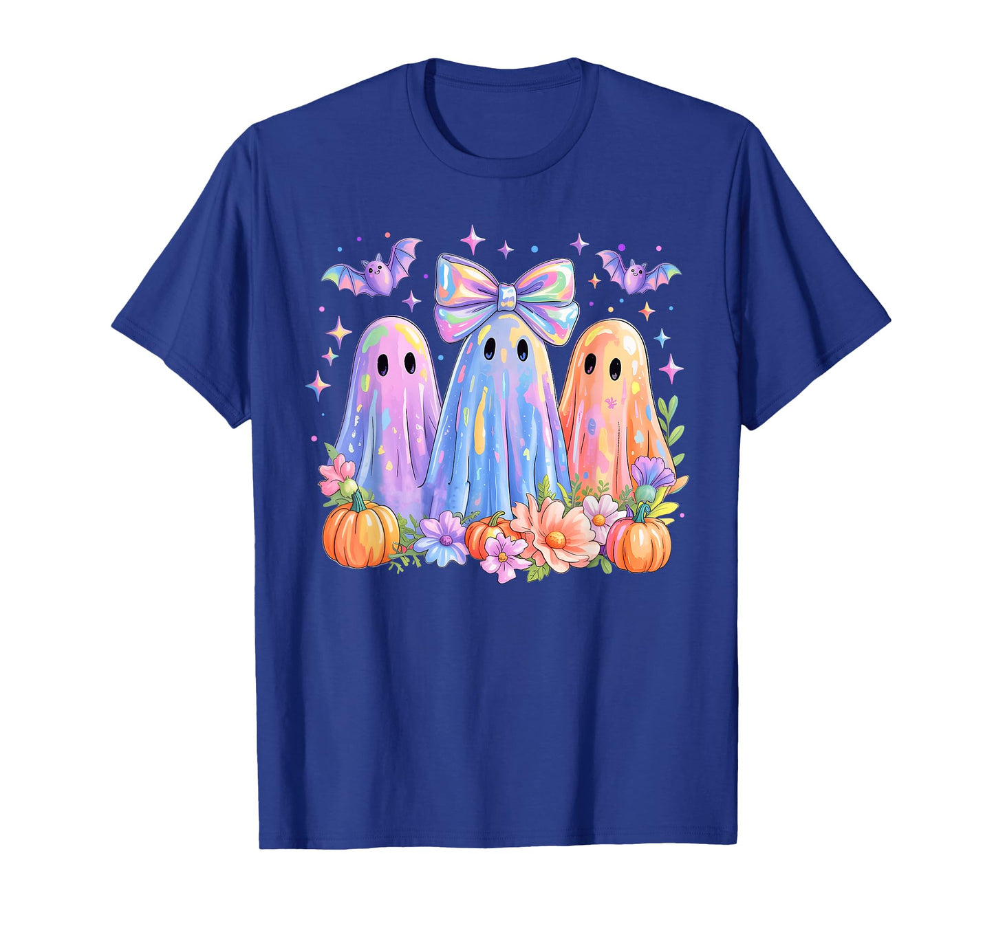 Holo Ghost Coquette Bow Halloween Spooky Season Girl Women T-Shirt