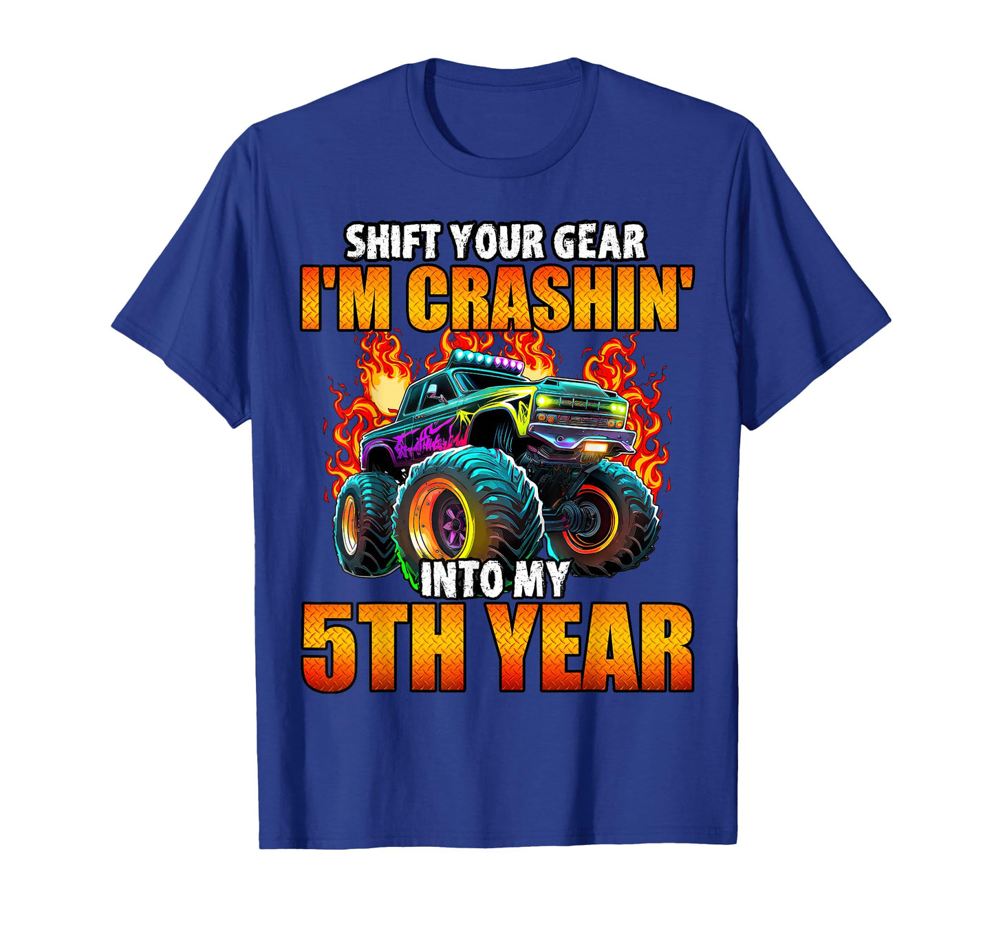 5th Monster Truck Birthday Party Birthday Boy Toddler T-Shirt