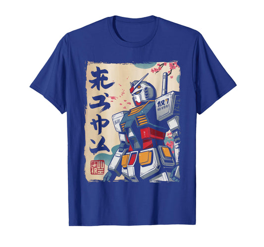Mecha Tshirt Japanese Mecha Robot Head Anime Art Ukiyo-E T-Shirt