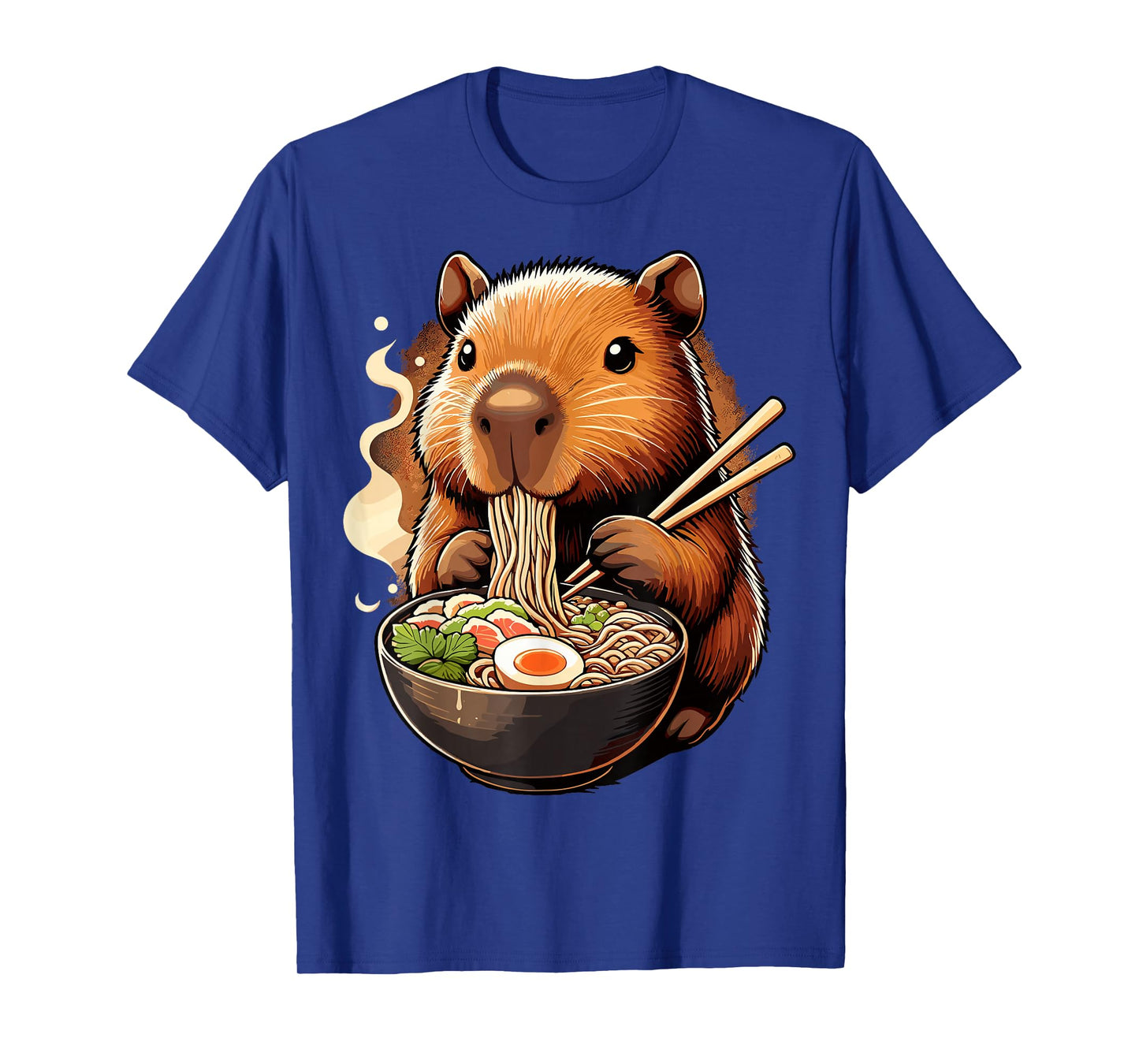 Capybara Eats Ramen Noodles Cute Capybara Ramen T-Shirt
