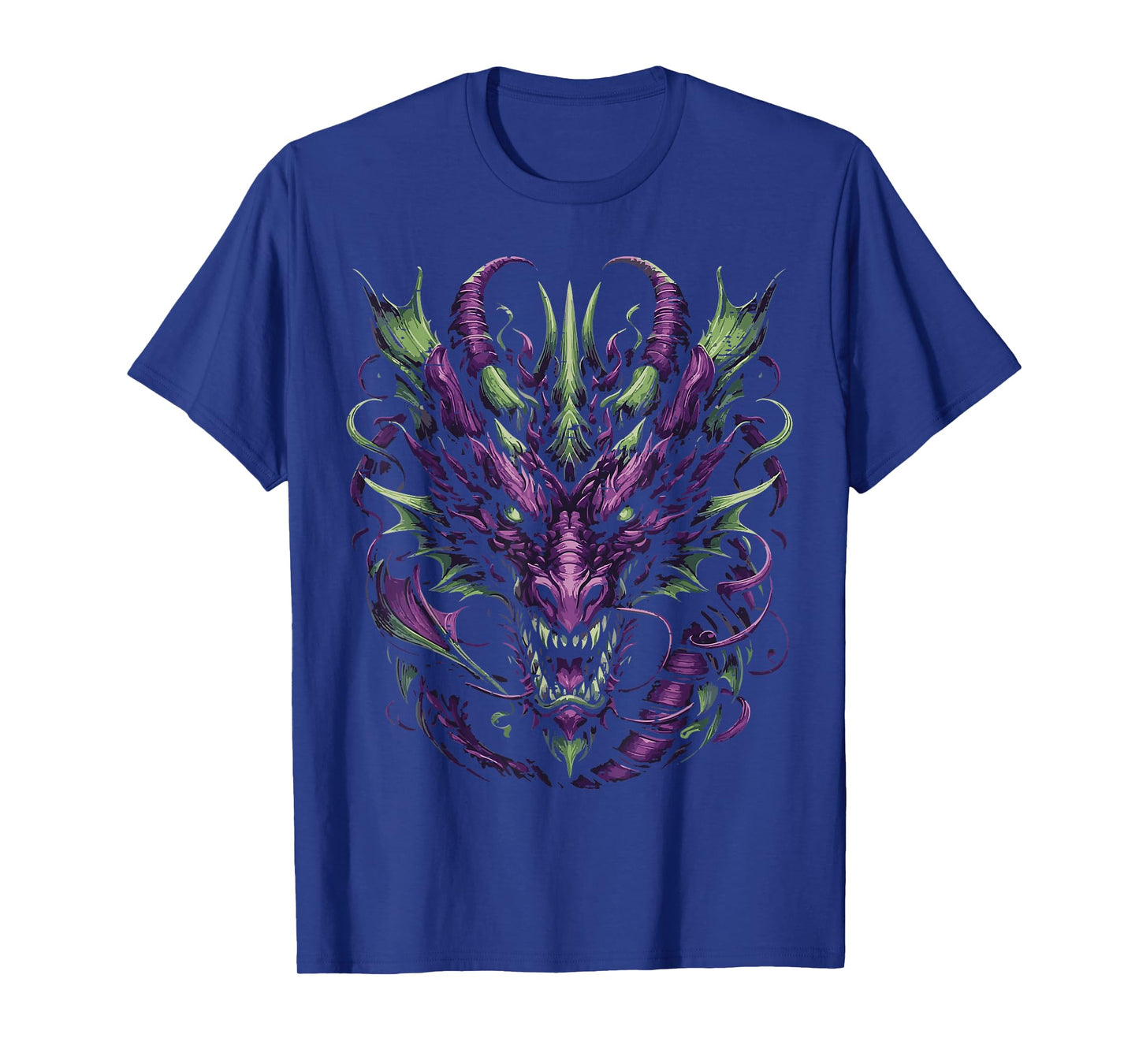 Dark Purple Dragon Head Demon Fantasy Gothic Men Women Kids T-Shirt