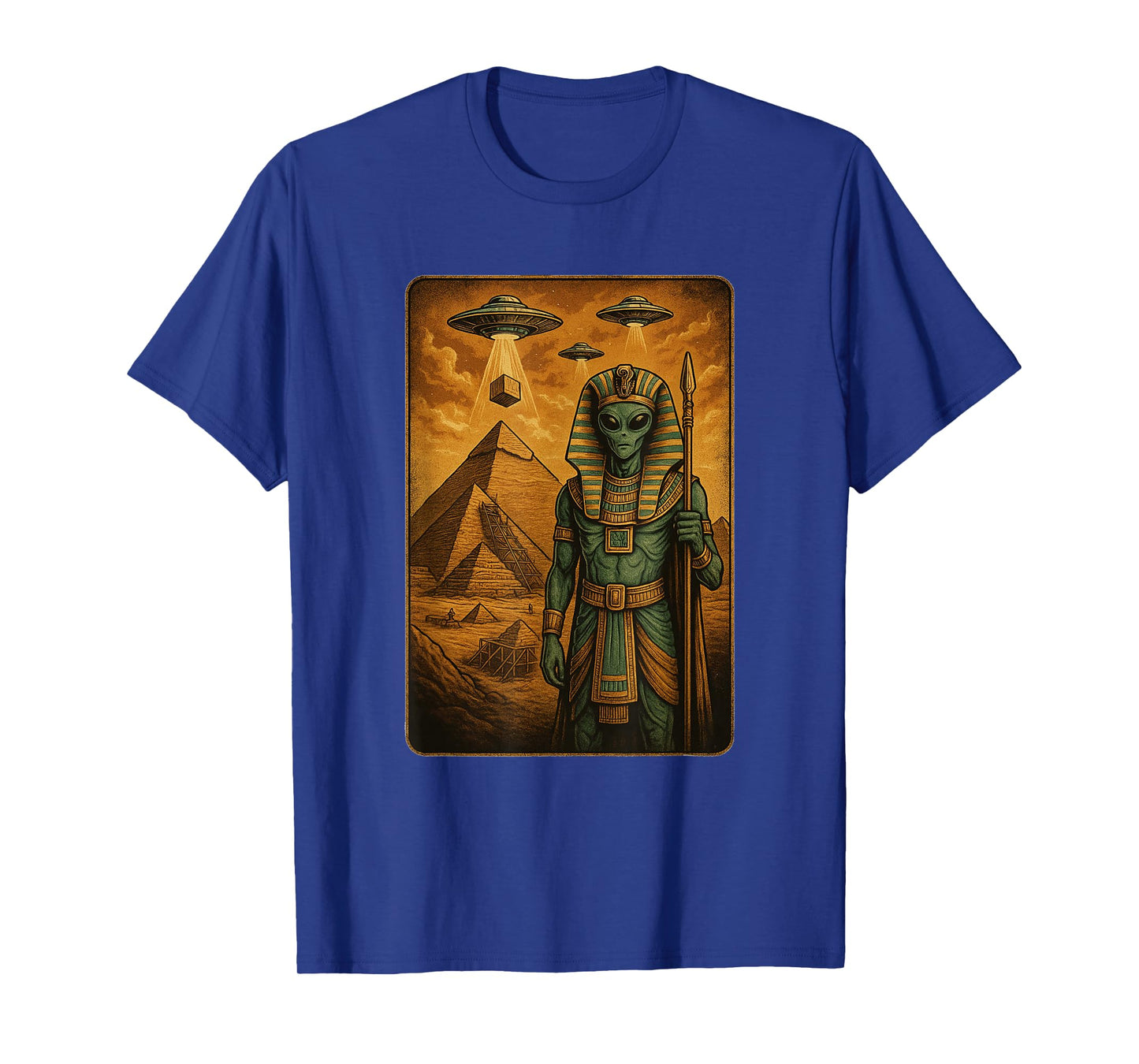 Alien Building Pyramid Funny Alien UFO Men Women T-Shirt
