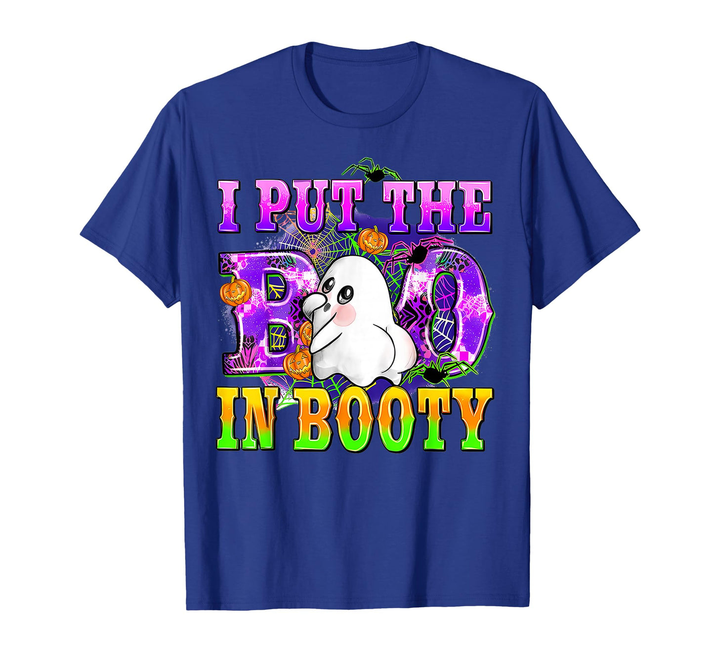 Retro Groovy I Put The Boo In Booty Ghost Butt Halloween T-Shirt