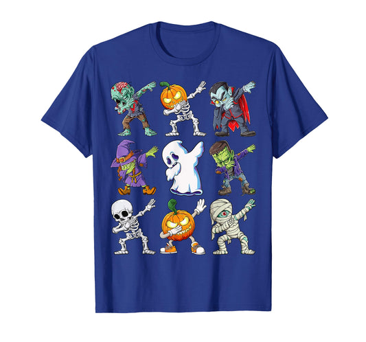 Dabbing Halloween Boys Skeleton Zombie Scary Pumpkin Mummy T-Shirt