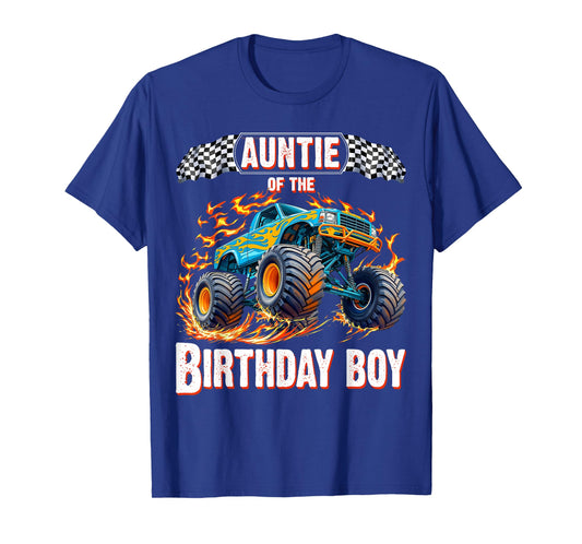 Auntie of the Birthday Boy Monster Truck Birthday T-Shirt