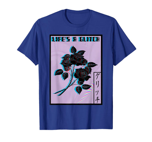 Life's a Glitch Vaporwave Aesthetic Sad Rose T-Shirt