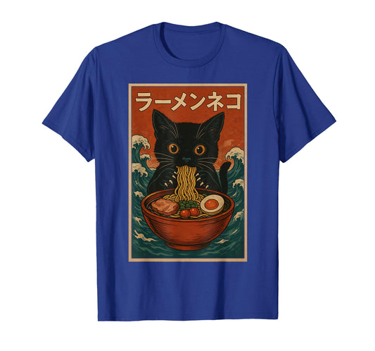 Cute Kawaii Ramen Cat Lover Neko Japanese Art Illustration T-Shirt