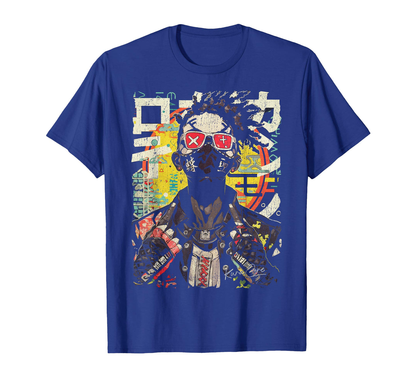 Japanese Streetwear Afro Cyberpunk Y2K Techwear Manga Anime T-Shirt